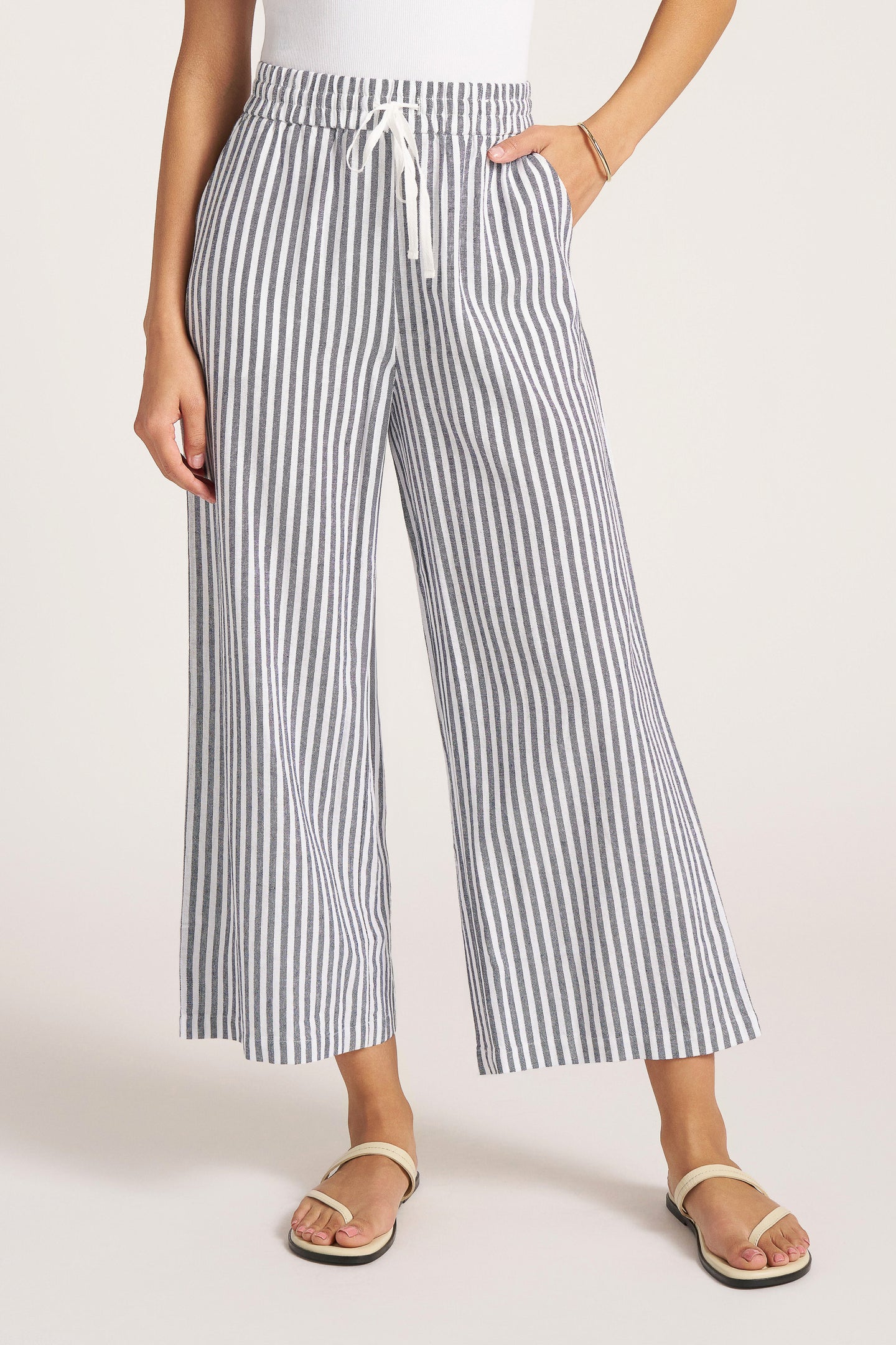BEVERLY STRIPE RELAXED PANT - INDIGO