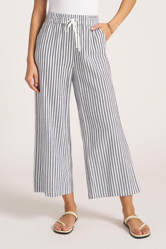 BEVERLY STRIPE RELAXED PANT - INDIGO