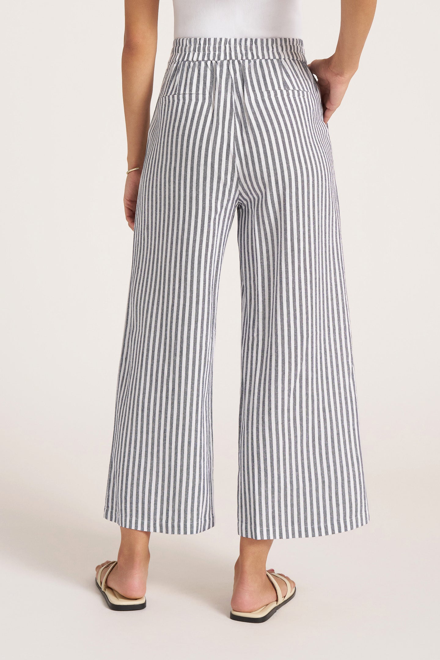BEVERLY STRIPE RELAXED PANT - INDIGO
