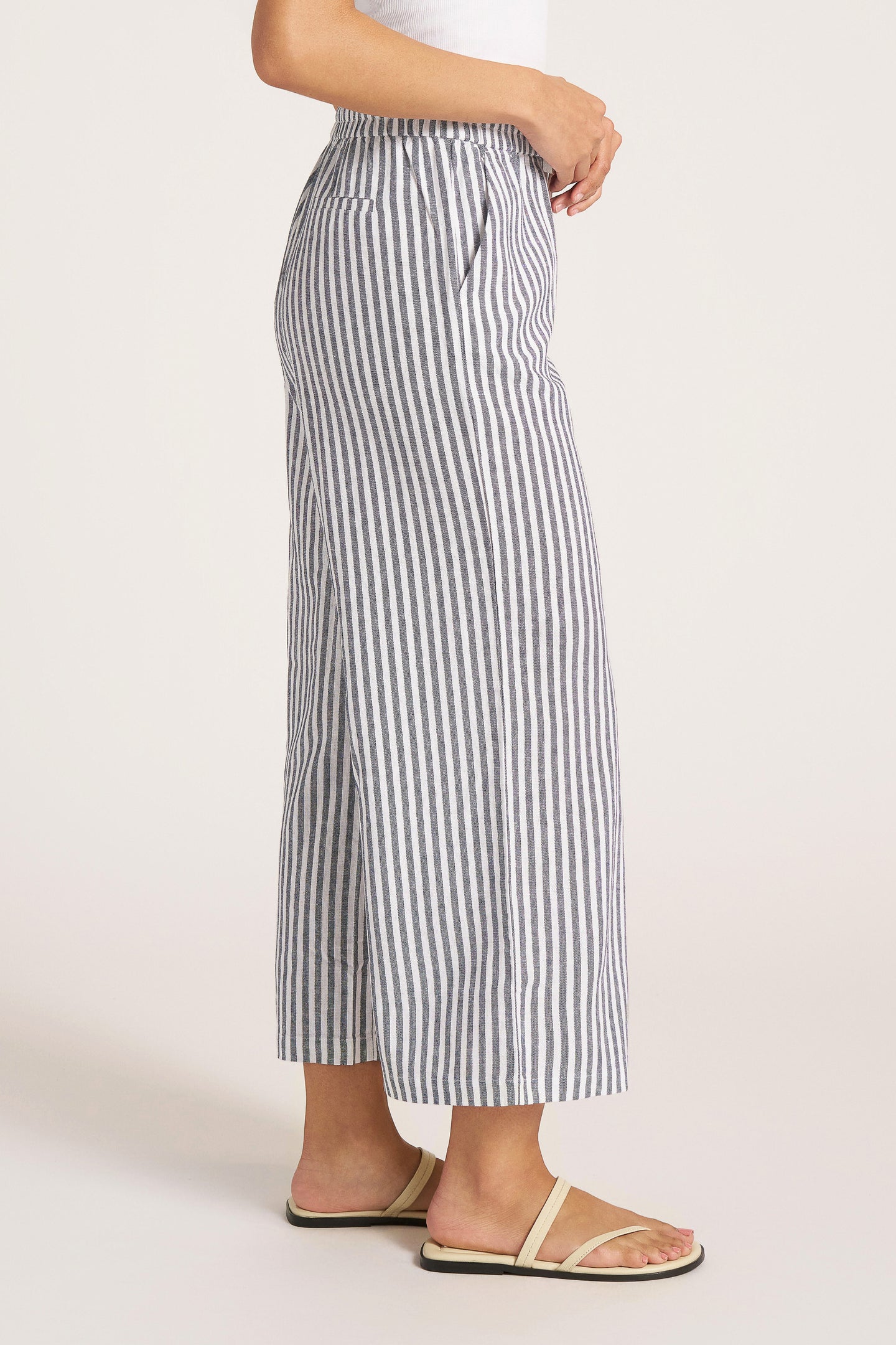 BEVERLY STRIPE RELAXED PANT - INDIGO