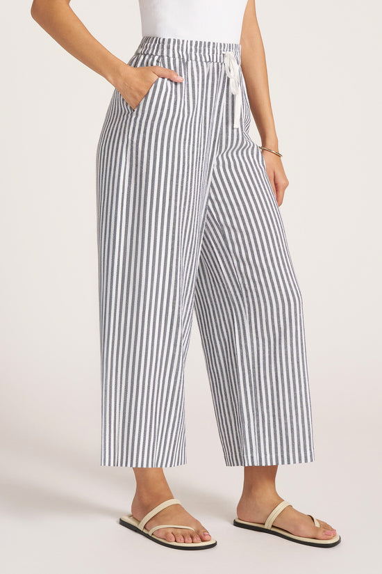 BEVERLY STRIPE RELAXED PANT - INDIGO