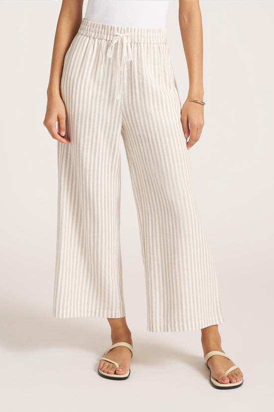 BEVERLY STRIPE RELAXED PANT - NATURAL