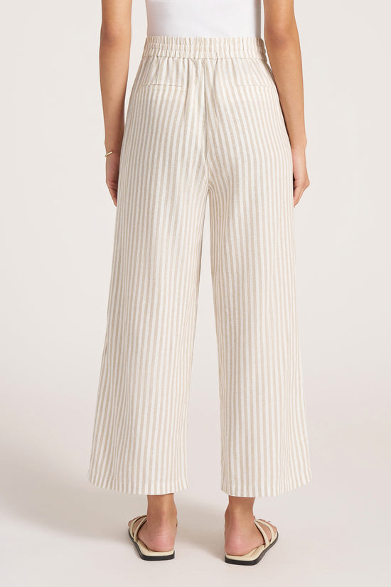 BEVERLY STRIPE RELAXED PANT - NATURAL