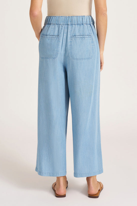 LAURA WIDE LEG PANT - CHAMBRAY