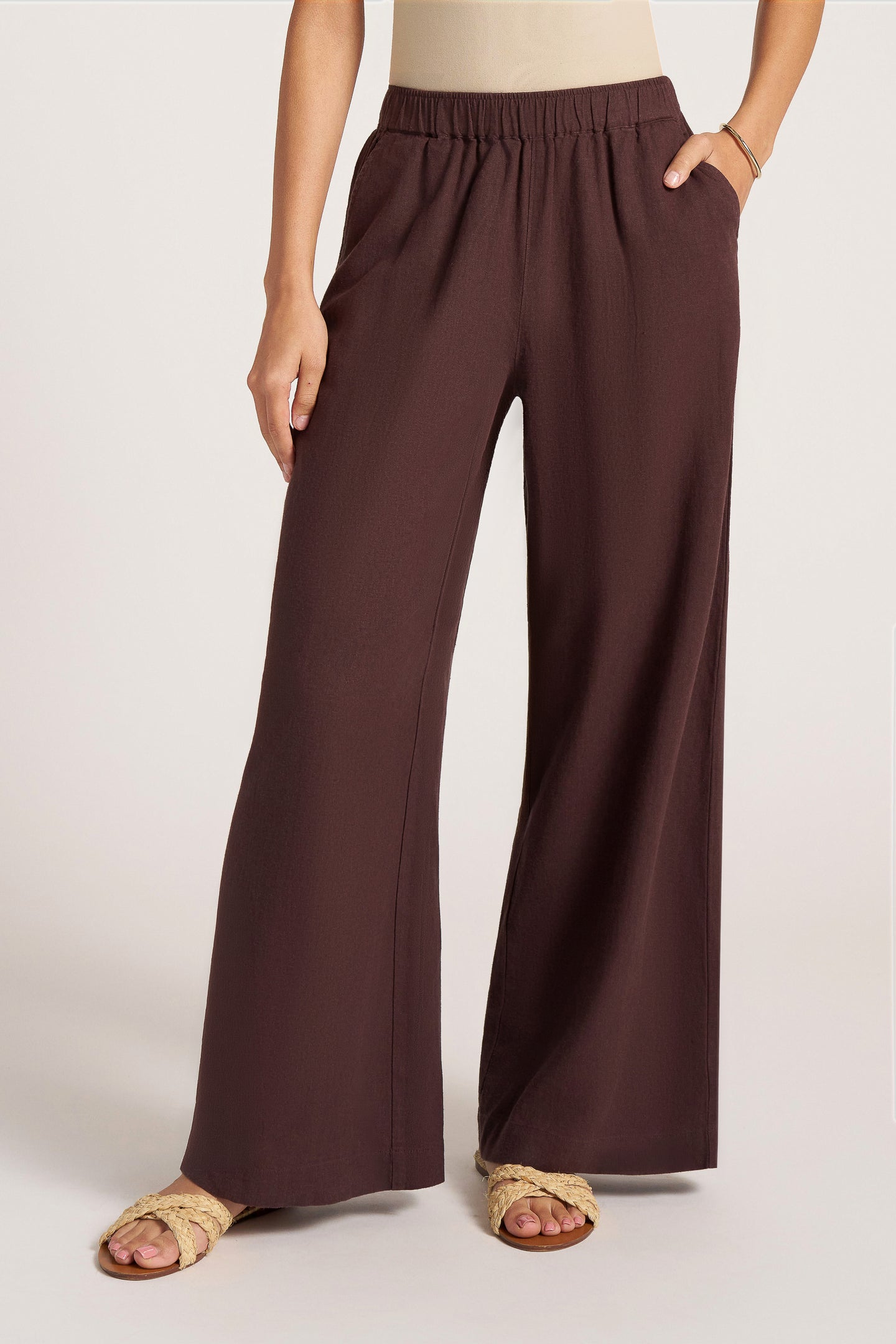SERAPHINA WIDE LEG PANT - CHOCOLATE