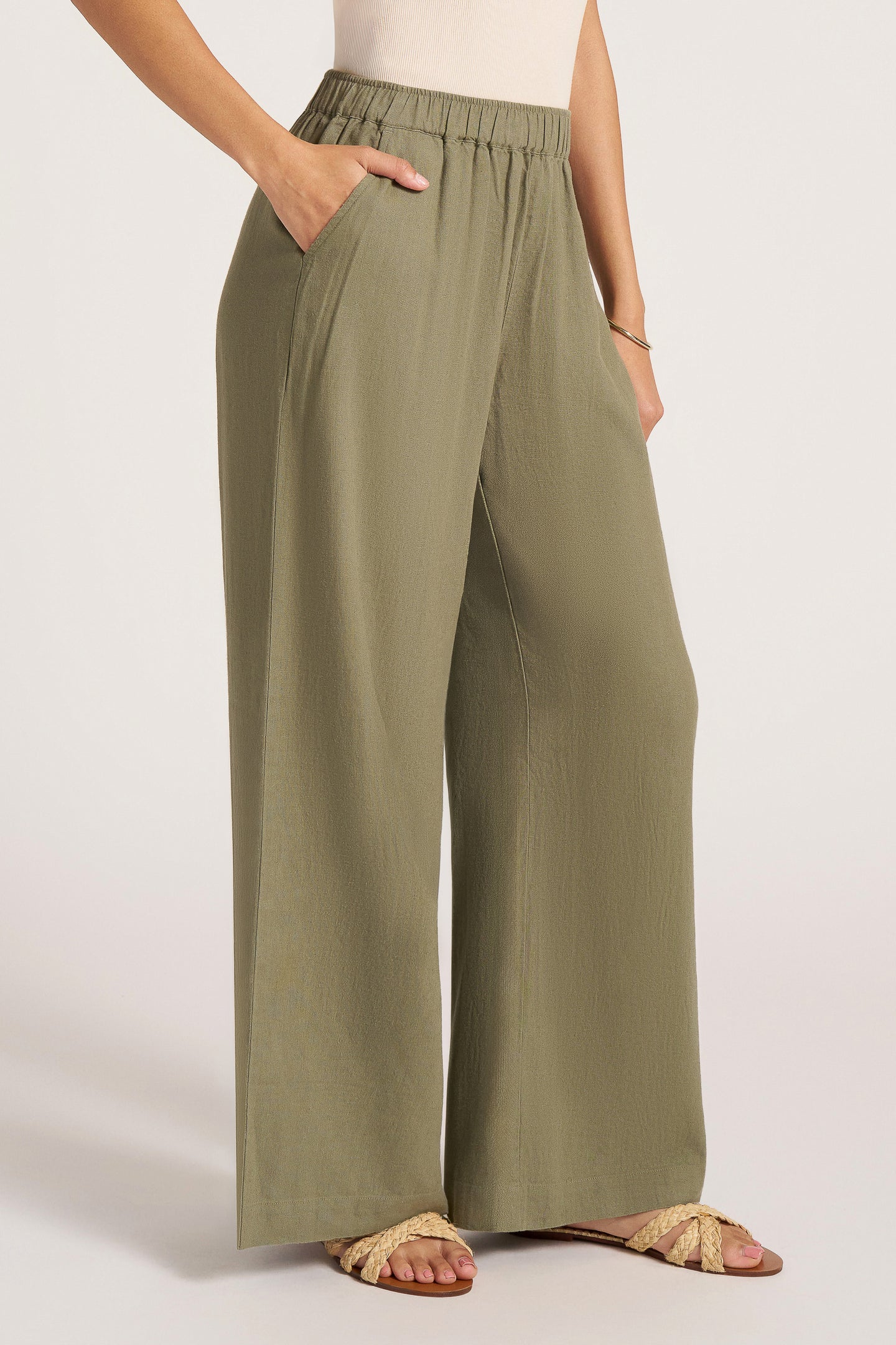 SERAPHINA WIDE LEG PANT - OLIVE