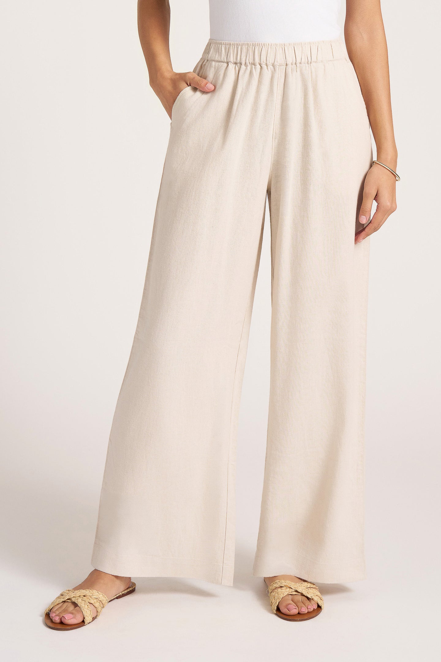 SERAPHINA WIDE LEG PANT - SAND