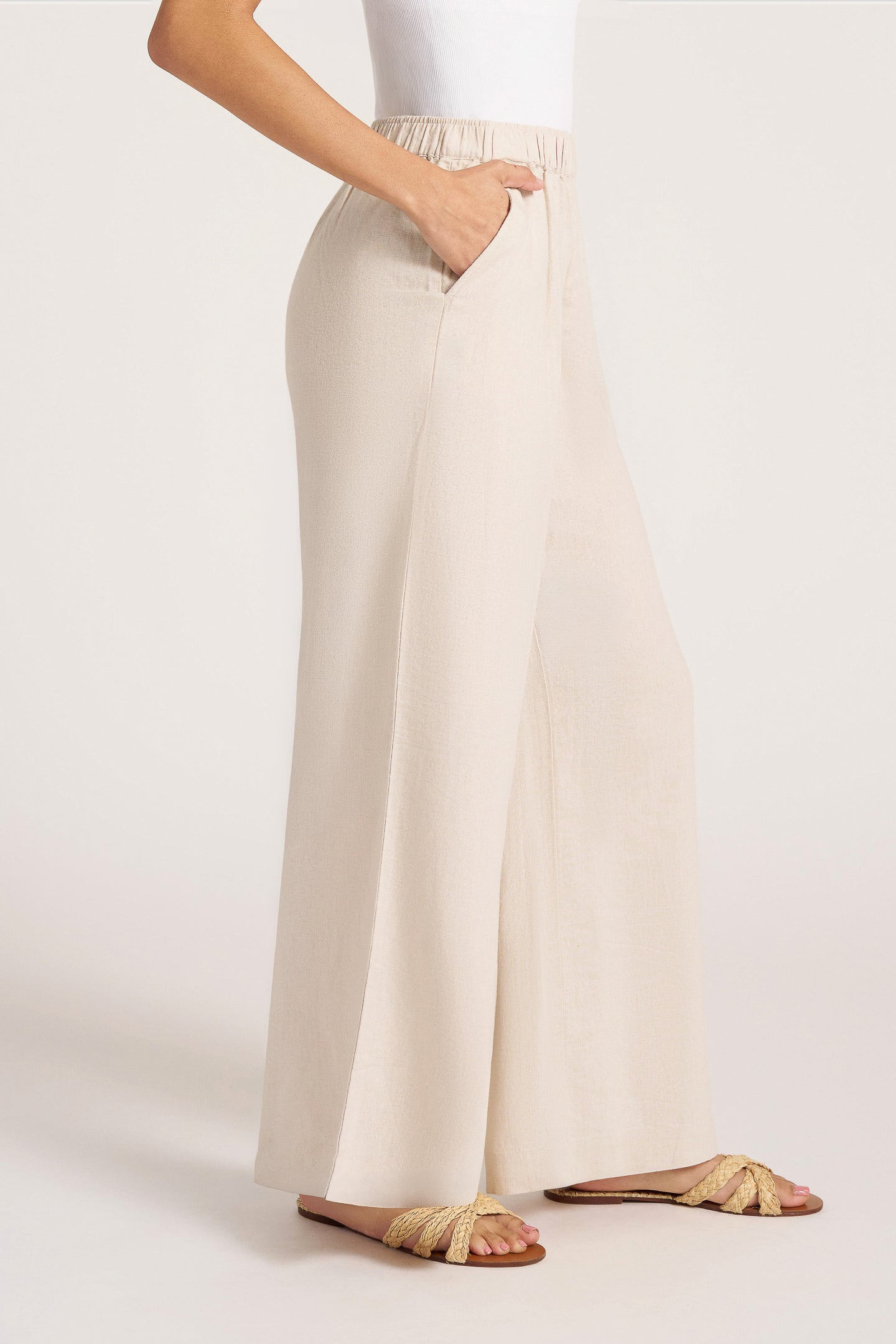 SERAPHINA WIDE LEG PANT - SAND