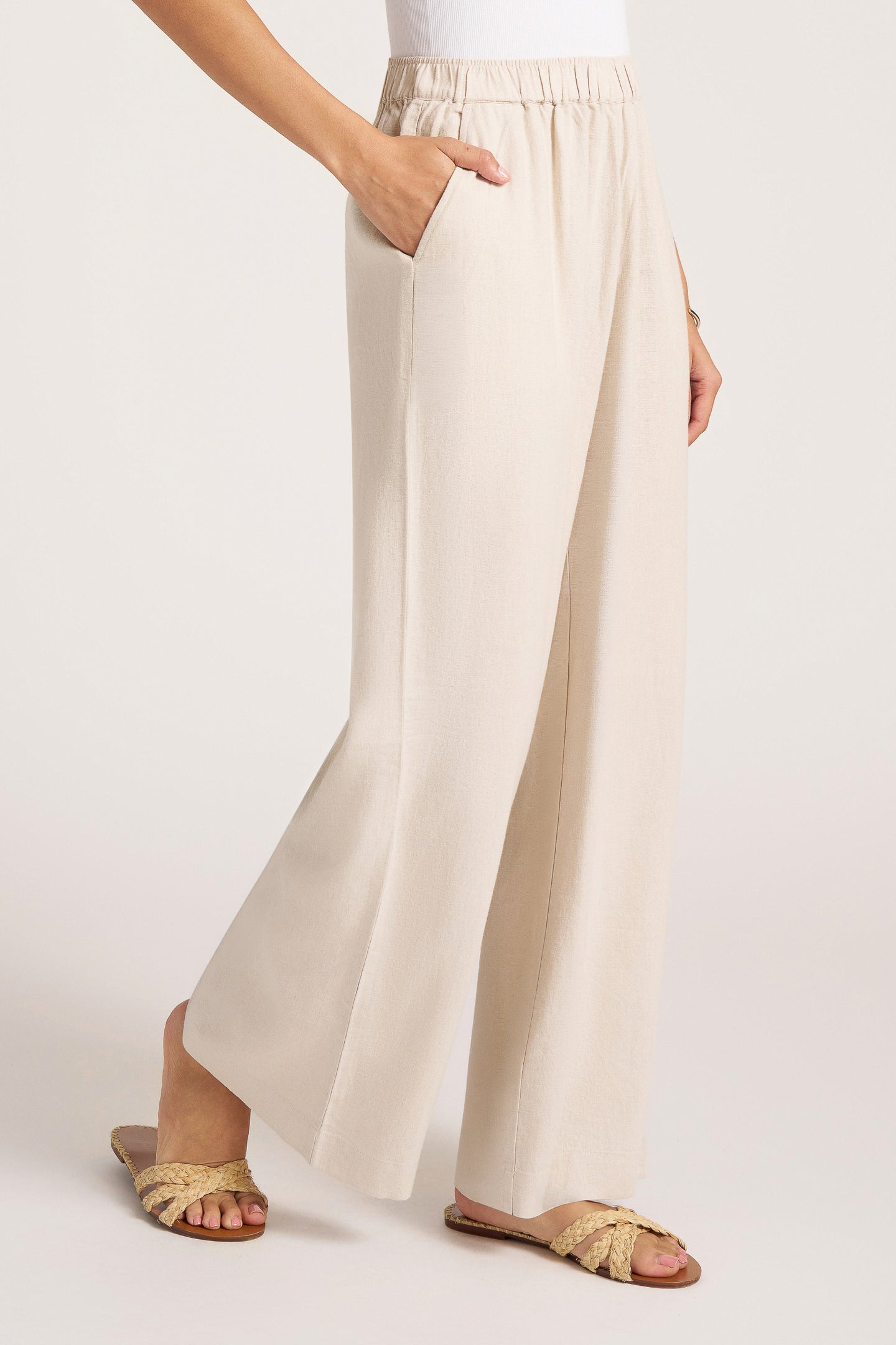 SERAPHINA WIDE LEG PANT - SAND