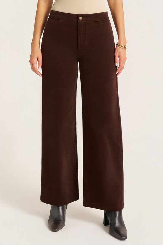 PIPPA CORDUROY STRAIGHT LEG PANT - DARK BROWN