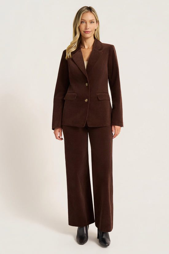 PIPPA CORDUROY STRAIGHT LEG PANT - DARK BROWN