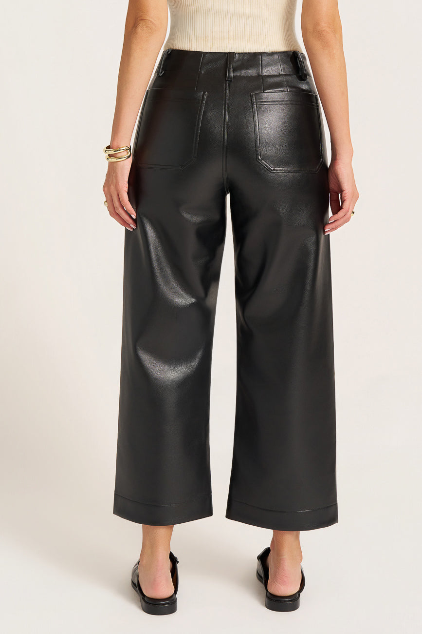 BLAIR VEGAN LEATHER PANT - BLACK