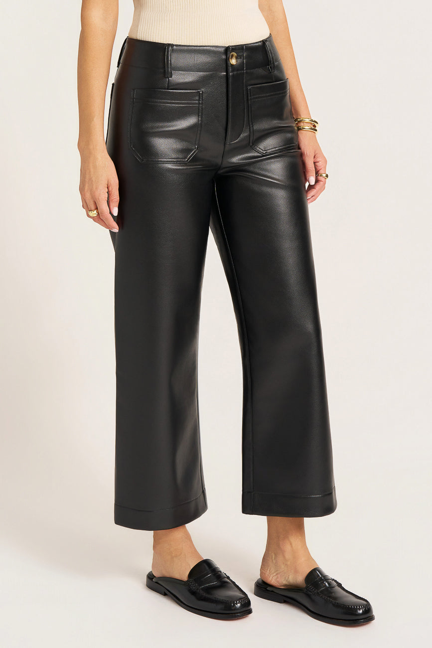 BLAIR VEGAN LEATHER PANT - BLACK