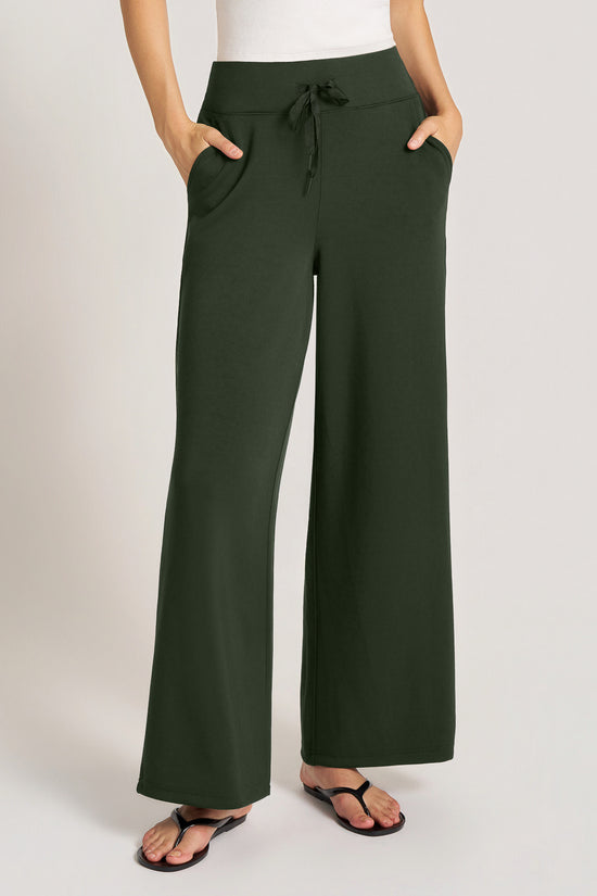 SAYLOR FEATHER FLEX WIDE LEG PANT - HUNTER