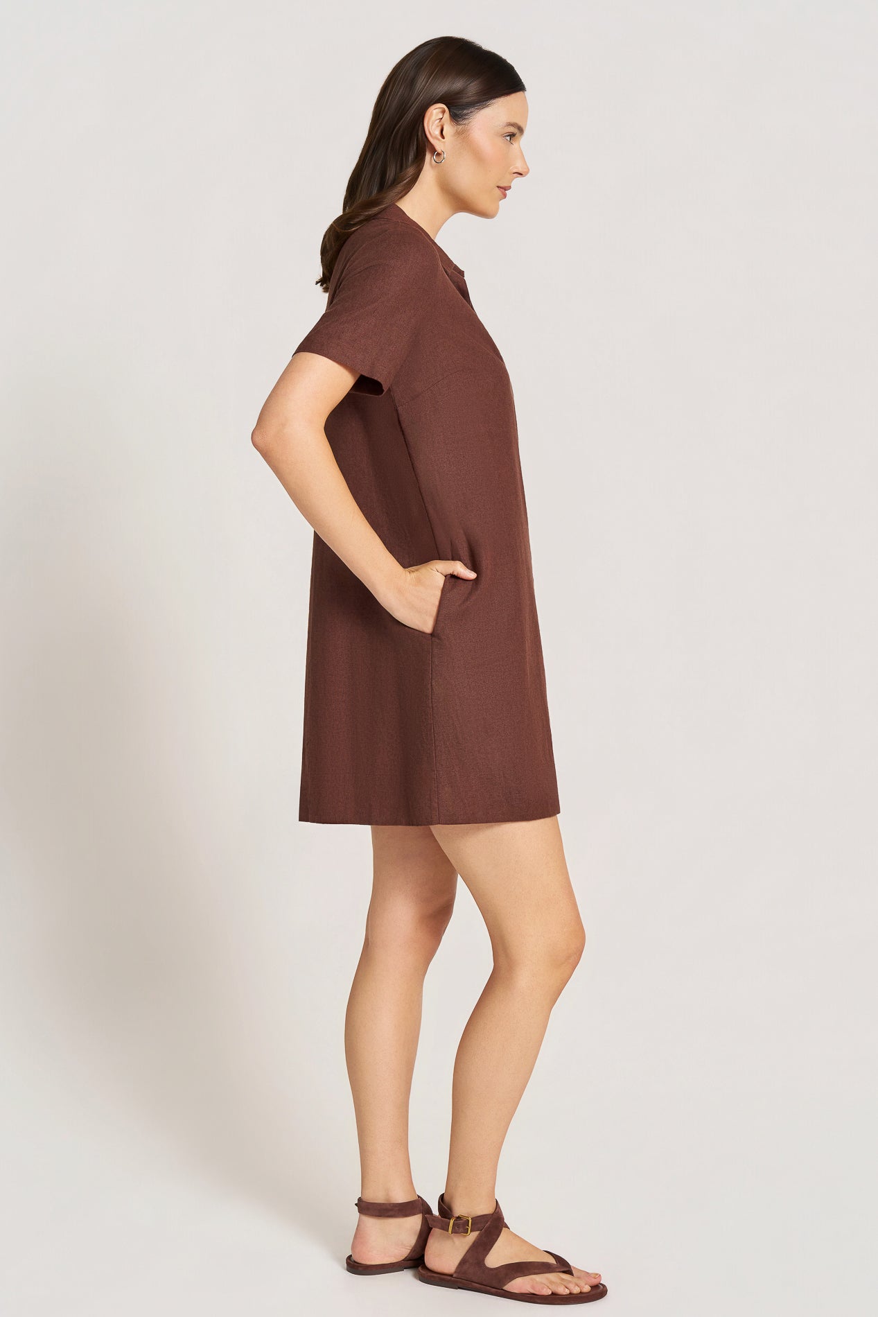 SABLE POPOVER DRESS - CHOCOLATE