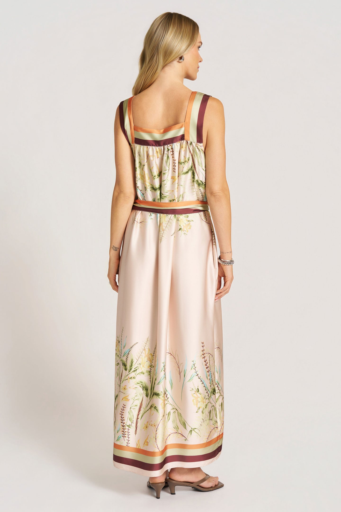 AVIRA PRINTED MAXI DRESS - NATURAL