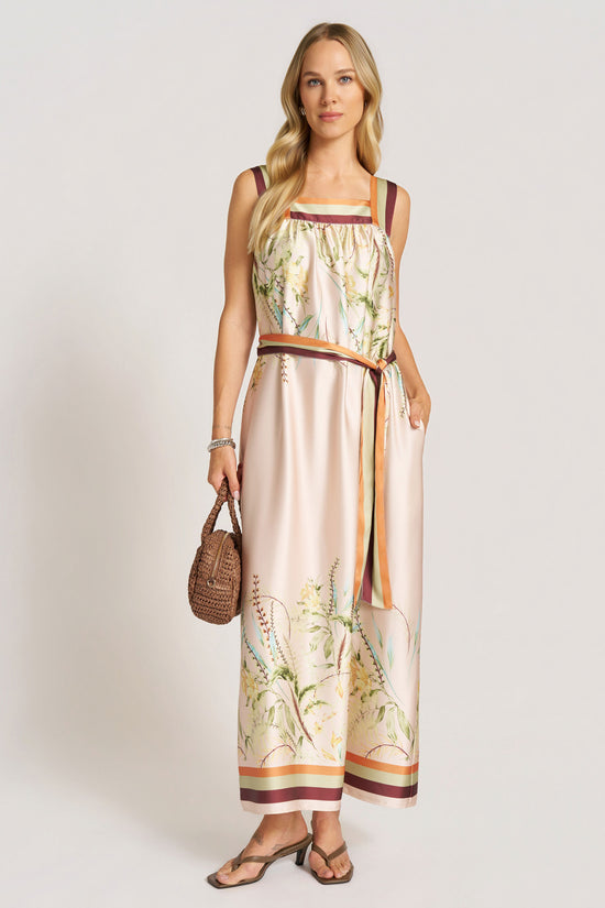 AVIRA PRINTED MAXI DRESS - NATURAL