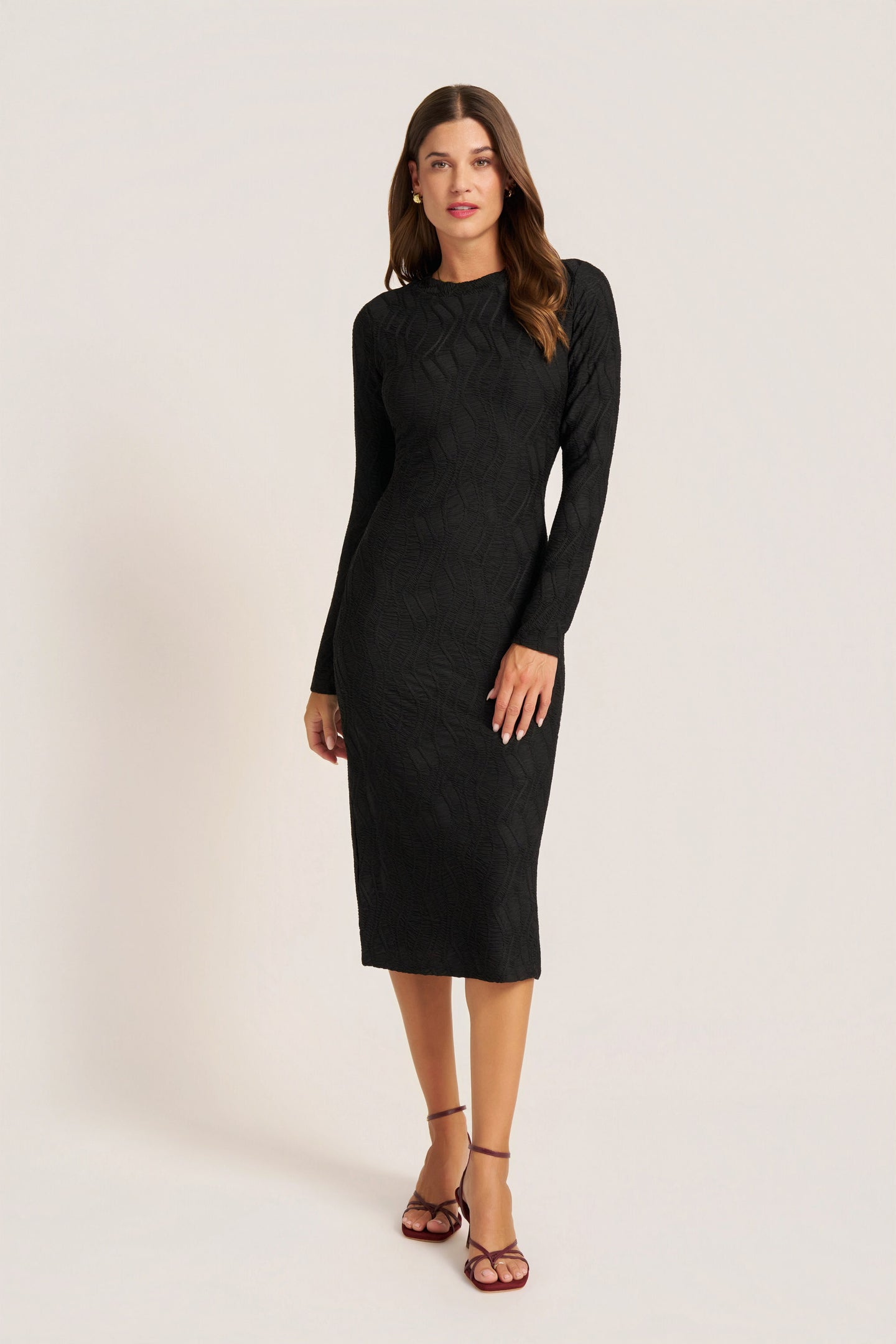 textured knit dress JASPER TEXTURED KNIT DRESS