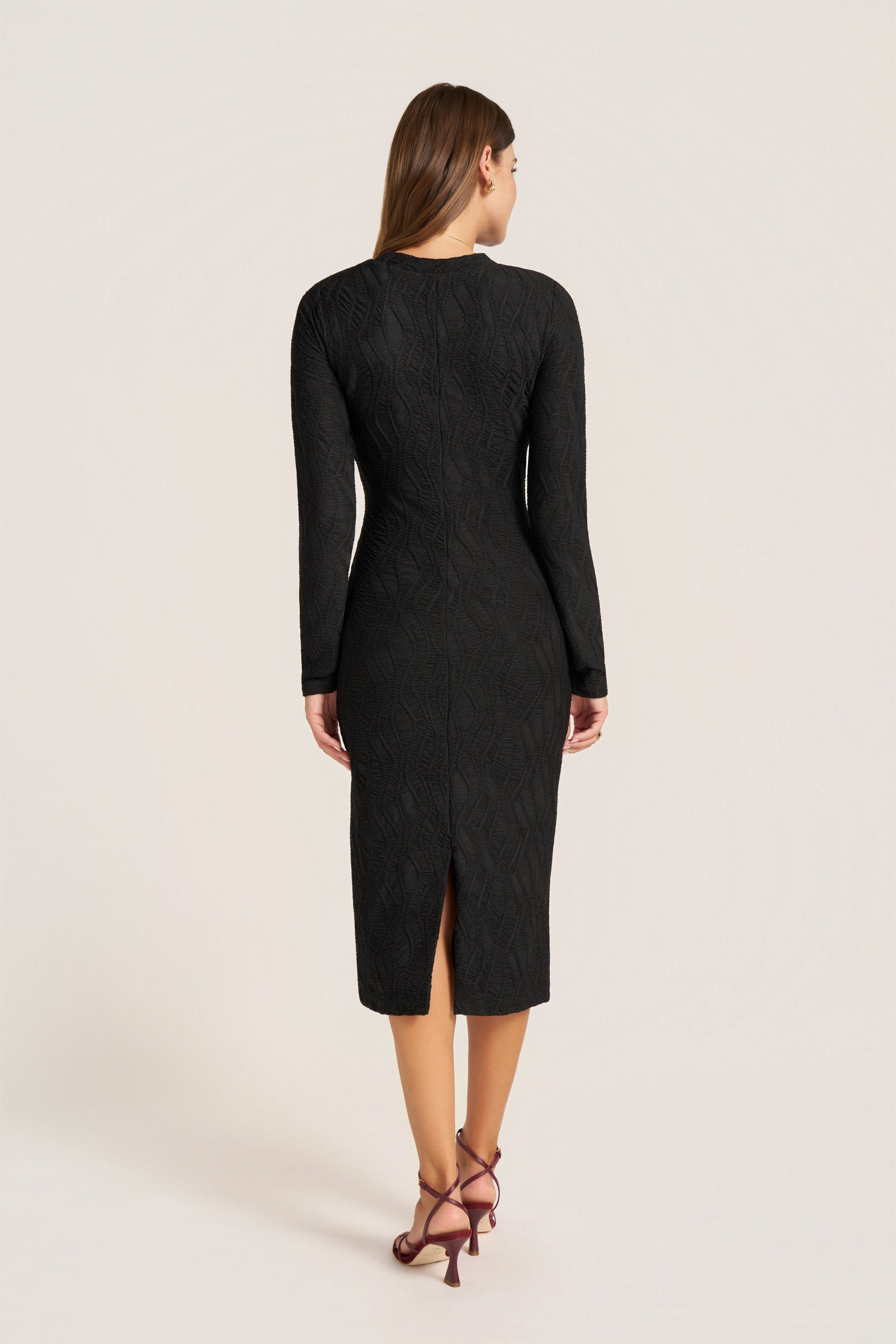 JASPER TEXTURED KNIT DRESS - BLACK – mattym