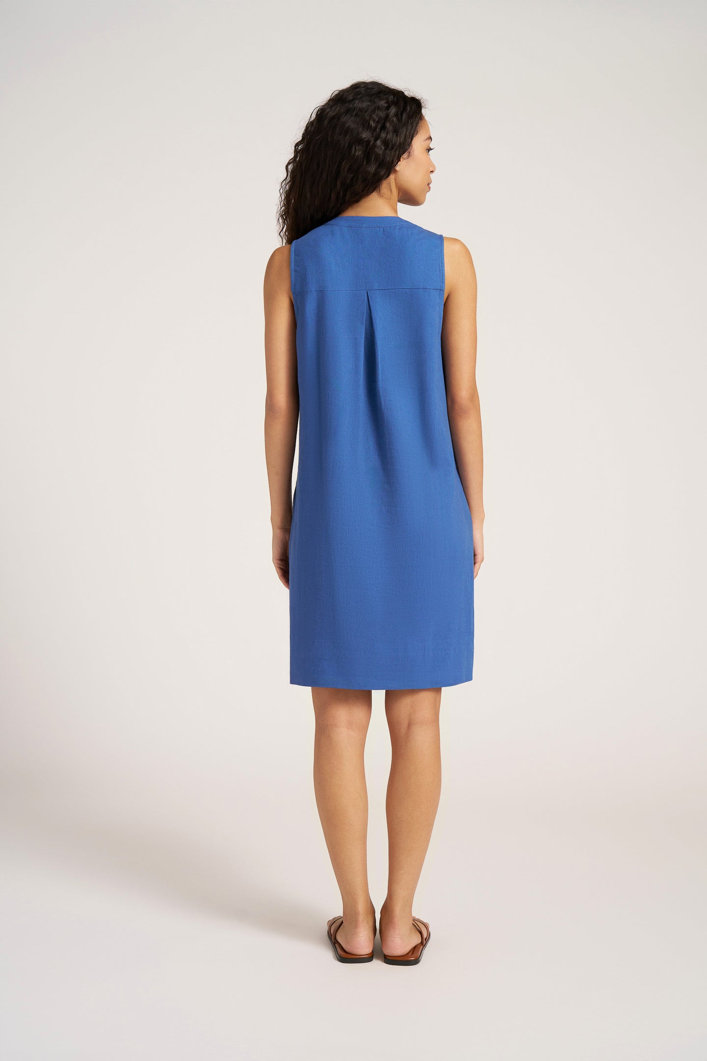 HELENA PLEAT DETAIL DRESS - FRENCH BLUE