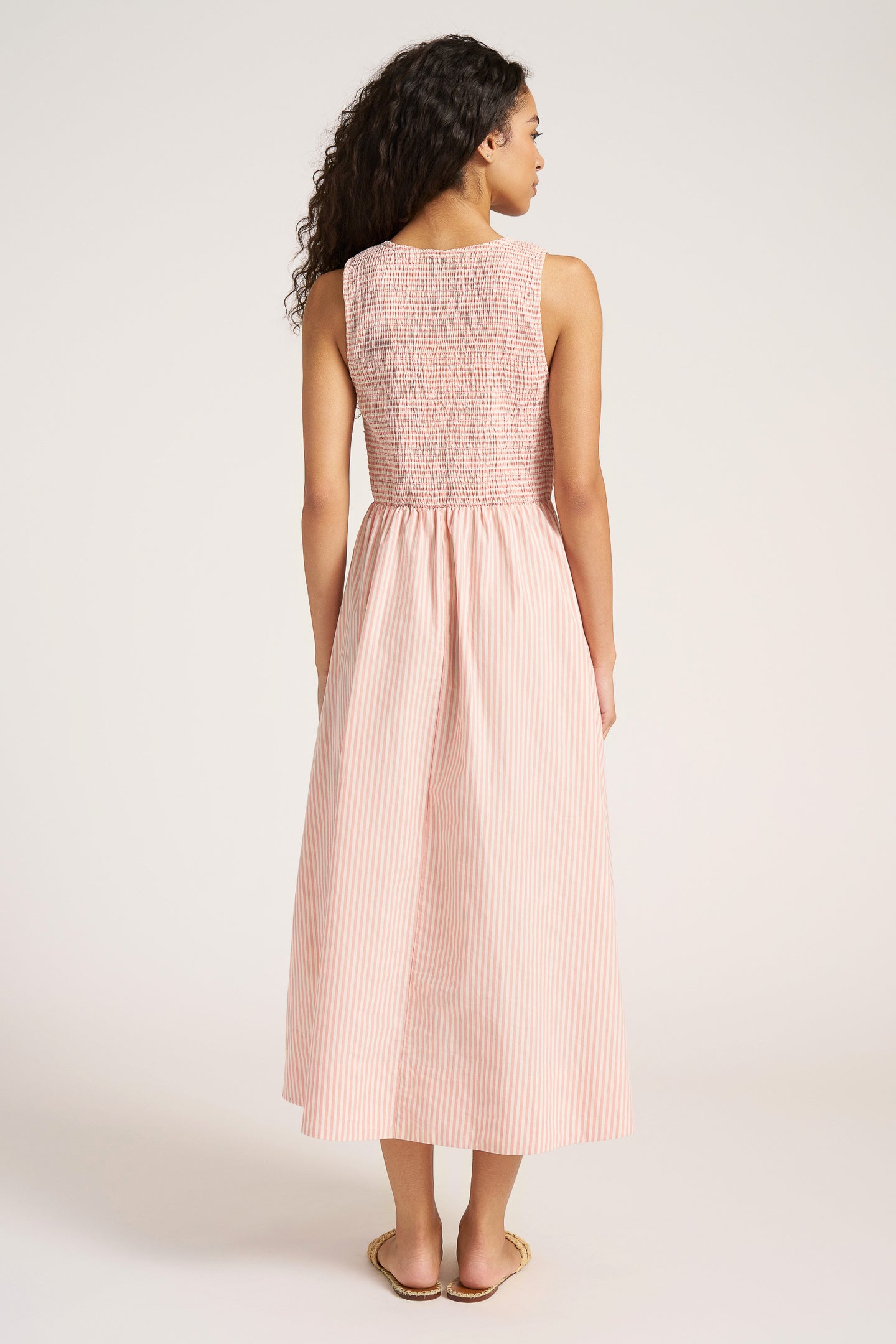 VERONA STRIPE MAXI DRESS - CORAL