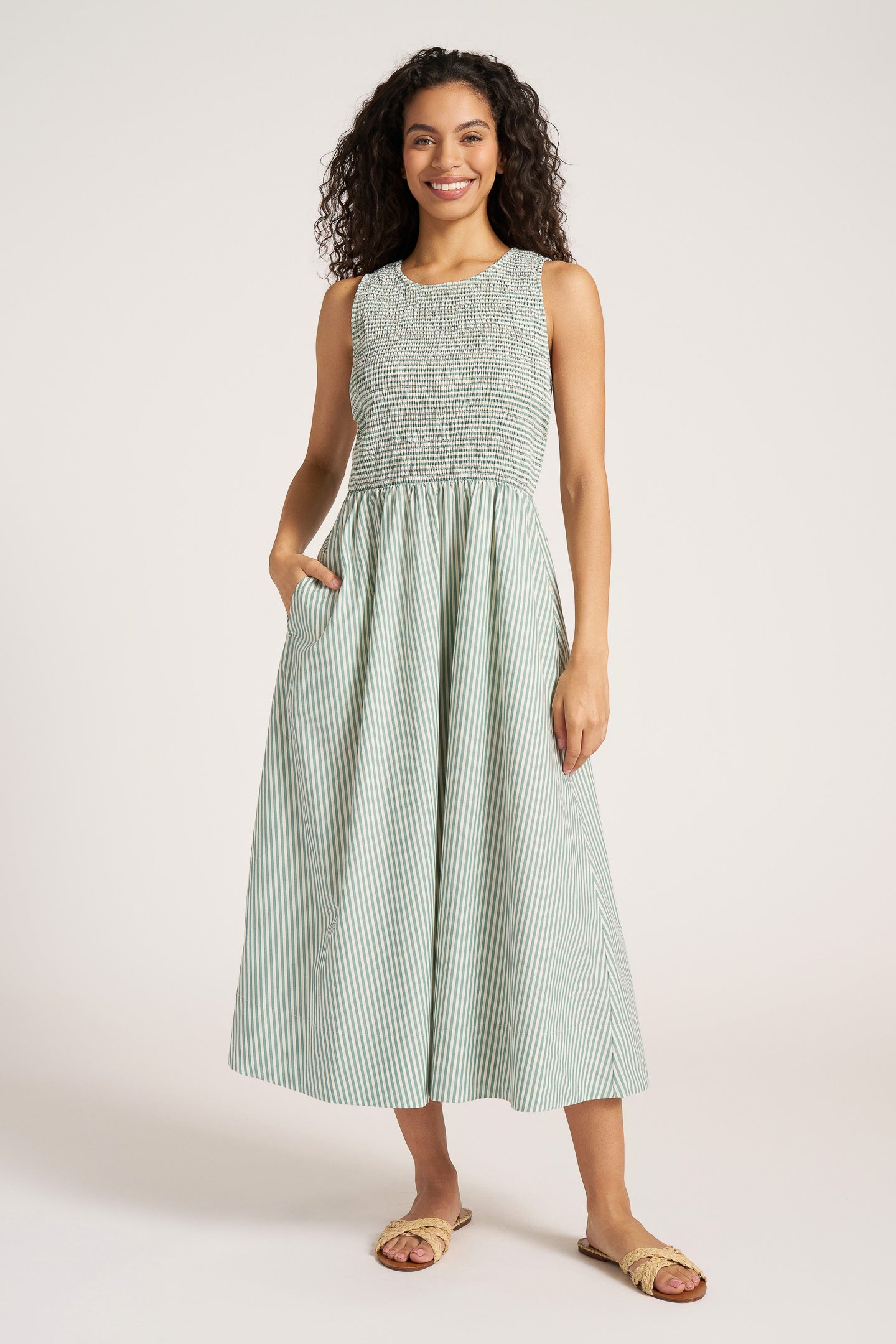 VERONA STRIPE MAXI DRESS - JADE