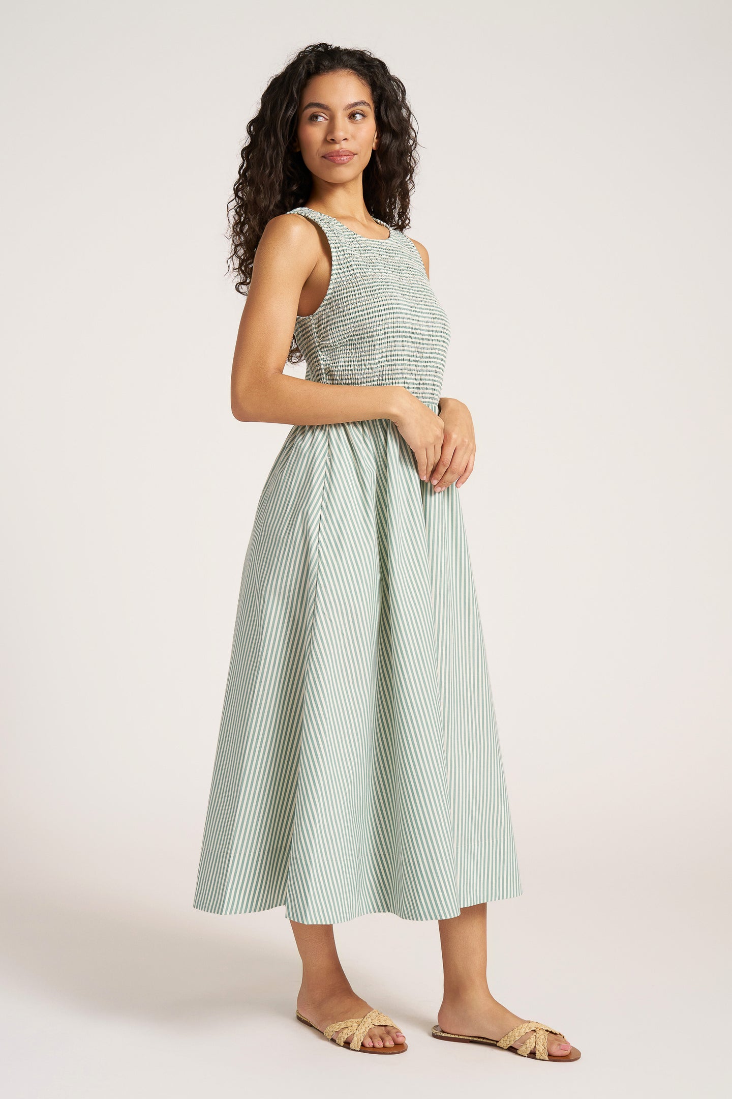 VERONA STRIPE MAXI DRESS - JADE