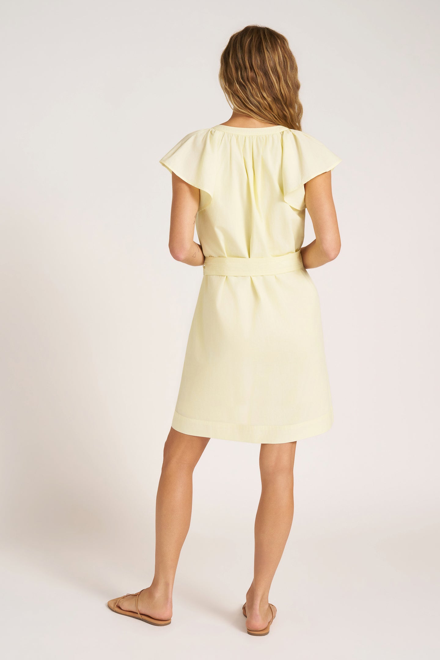 AUREA TIE WAIST DRESS - LEMONDROP