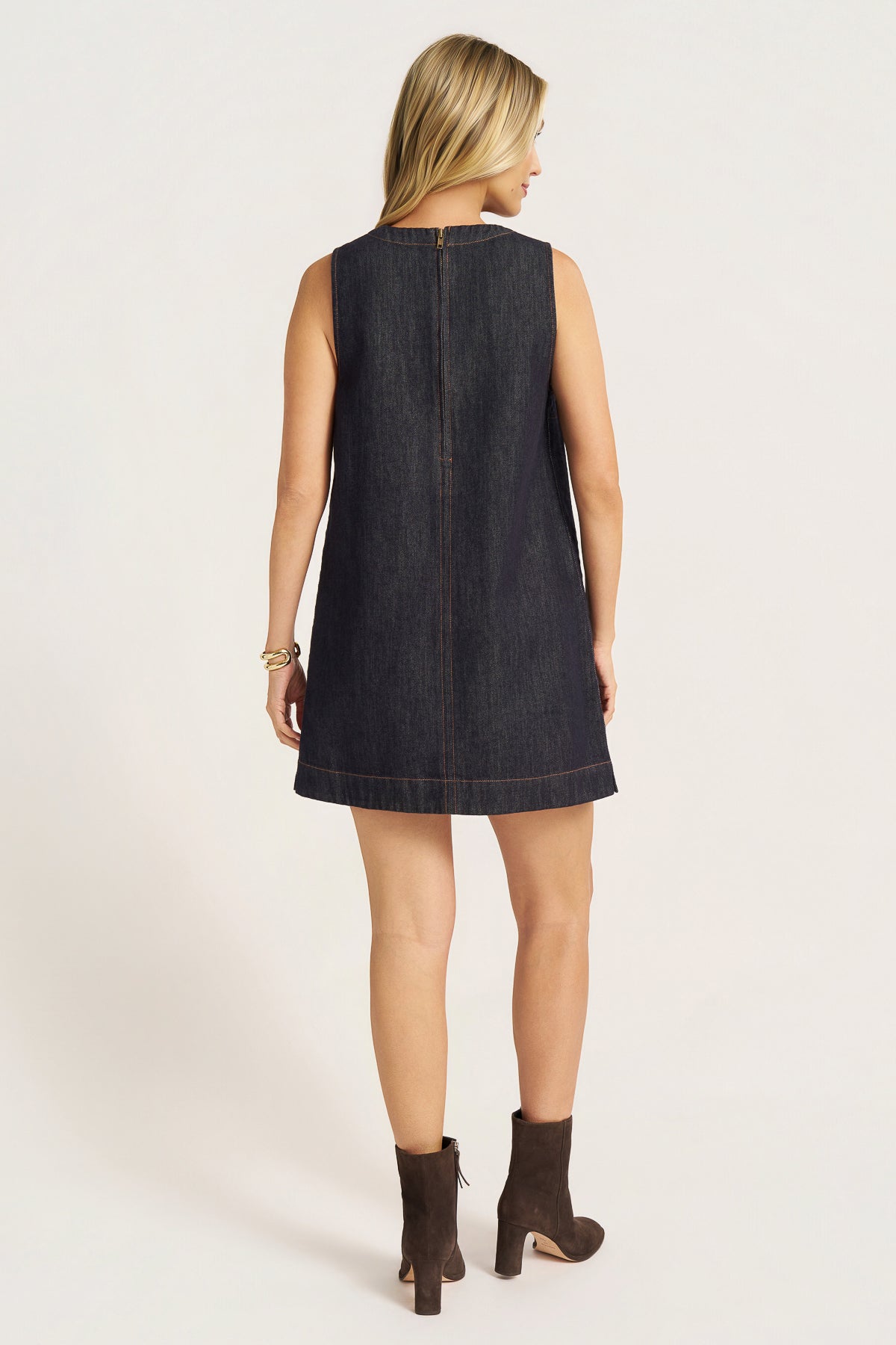 ASHTON SLEEVELESS DRESS - DENIM