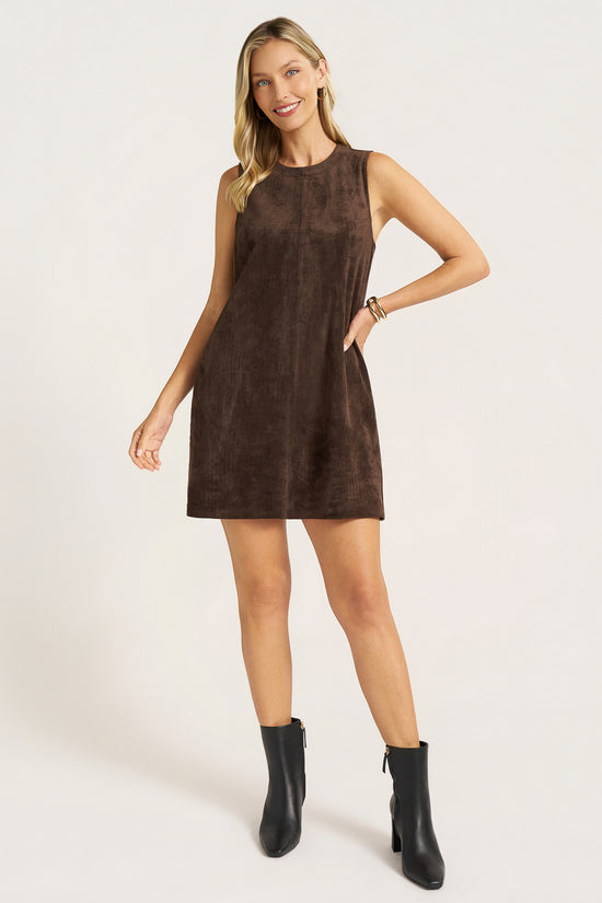 ASHTON SLEEVELESS  DRESS - ESPRESSO