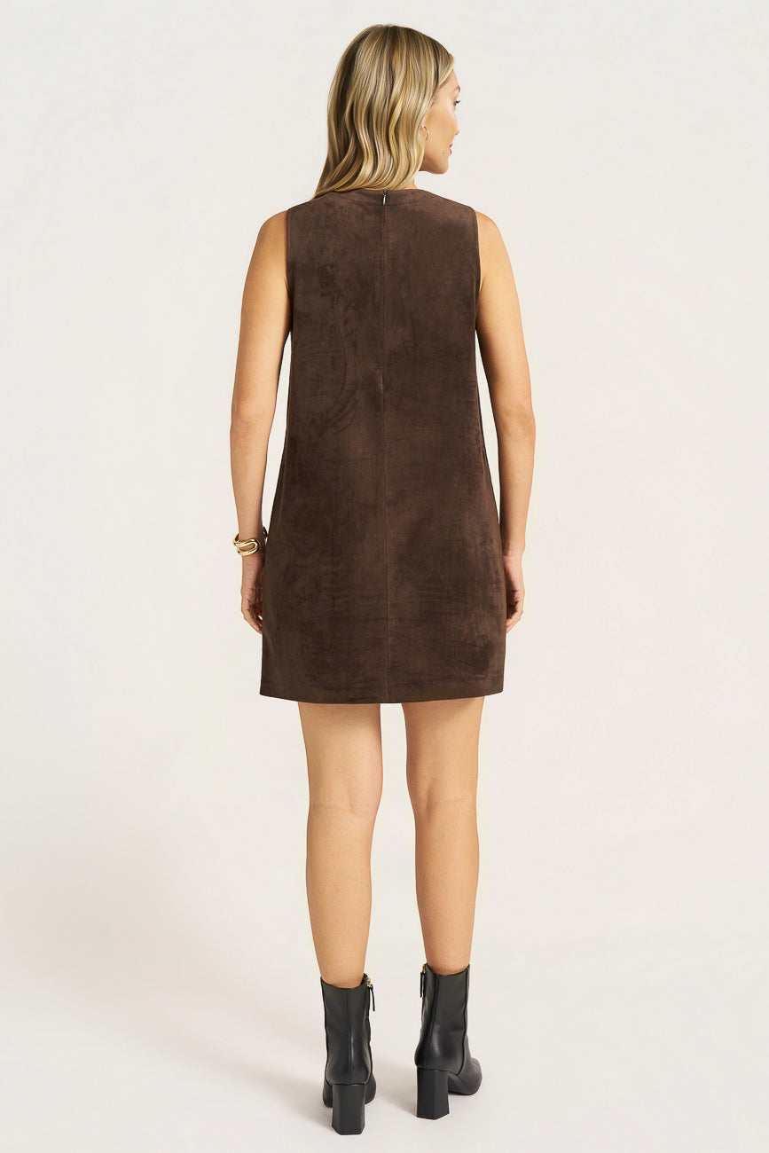 ASHTON SLEEVELESS  DRESS - ESPRESSO