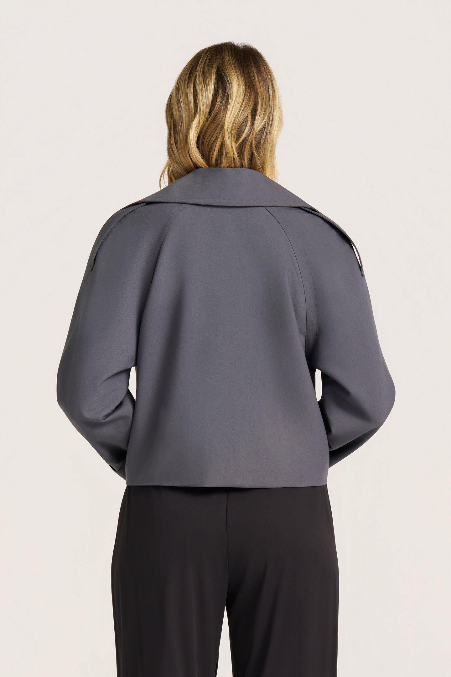 GRAYSON CROP TRENCH JACKET - STORM