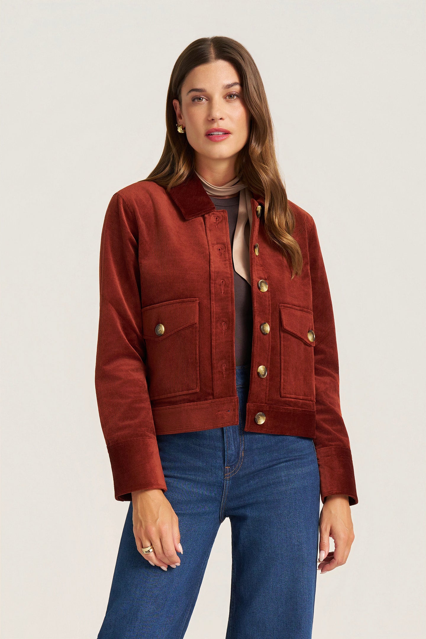 JERI CORDUROY JACKET - BRICK