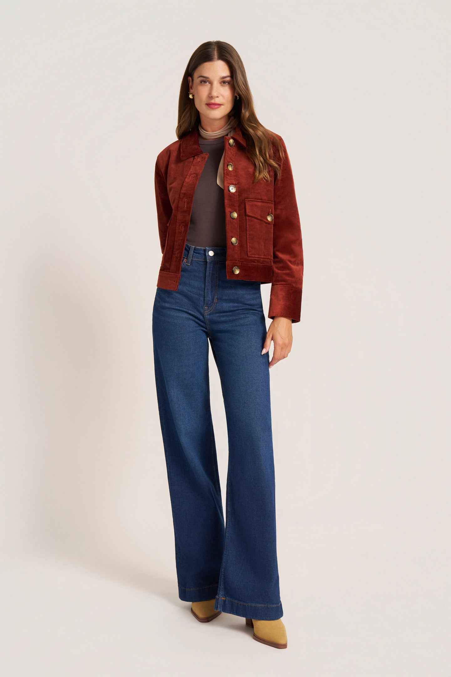 JERI CORDUROY JACKET - BRICK