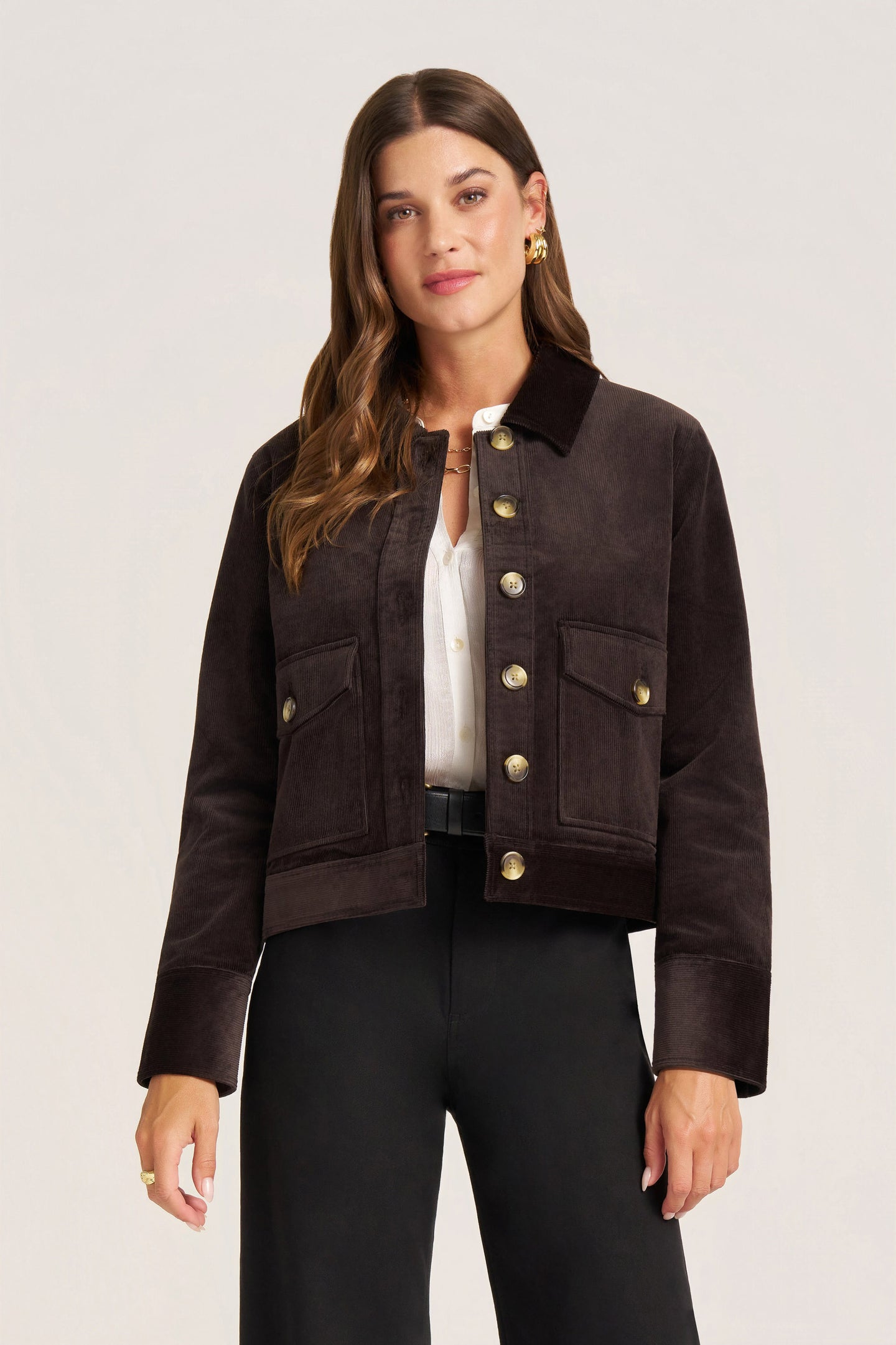 JERI CORDUROY JACKET - DARK BROWN