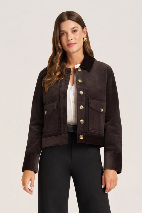 JERI CORDUROY JACKET - DARK BROWN