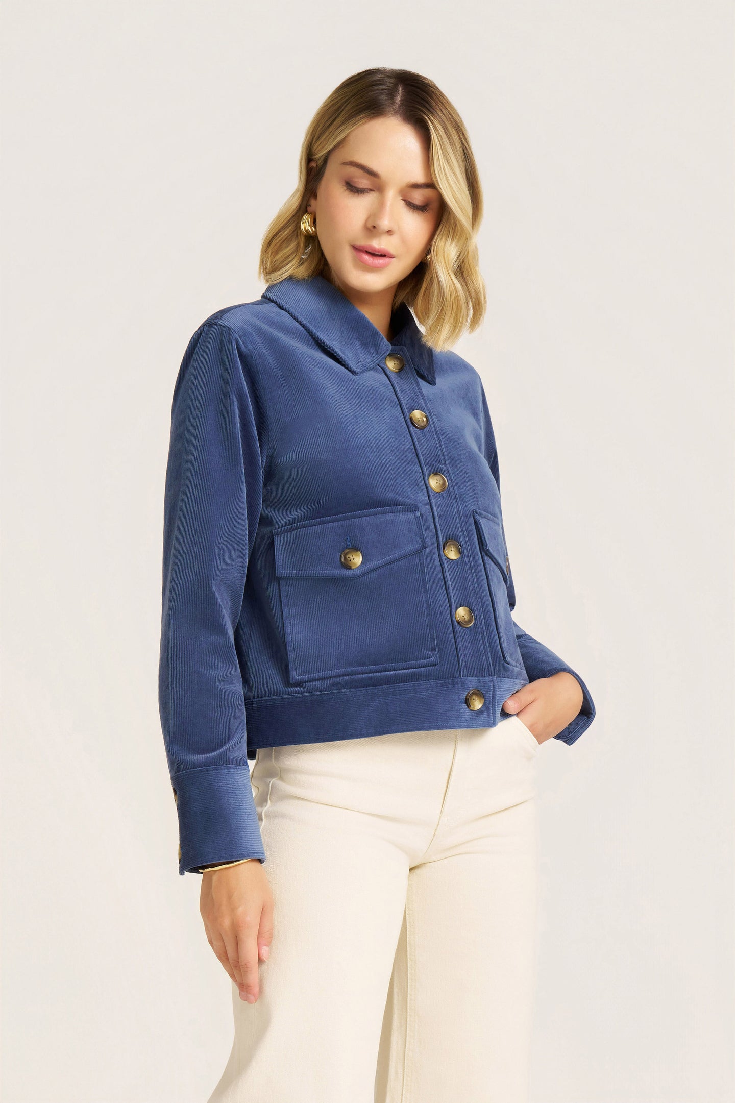 JERI CORDUROY JACKET - FRENCH BLUE