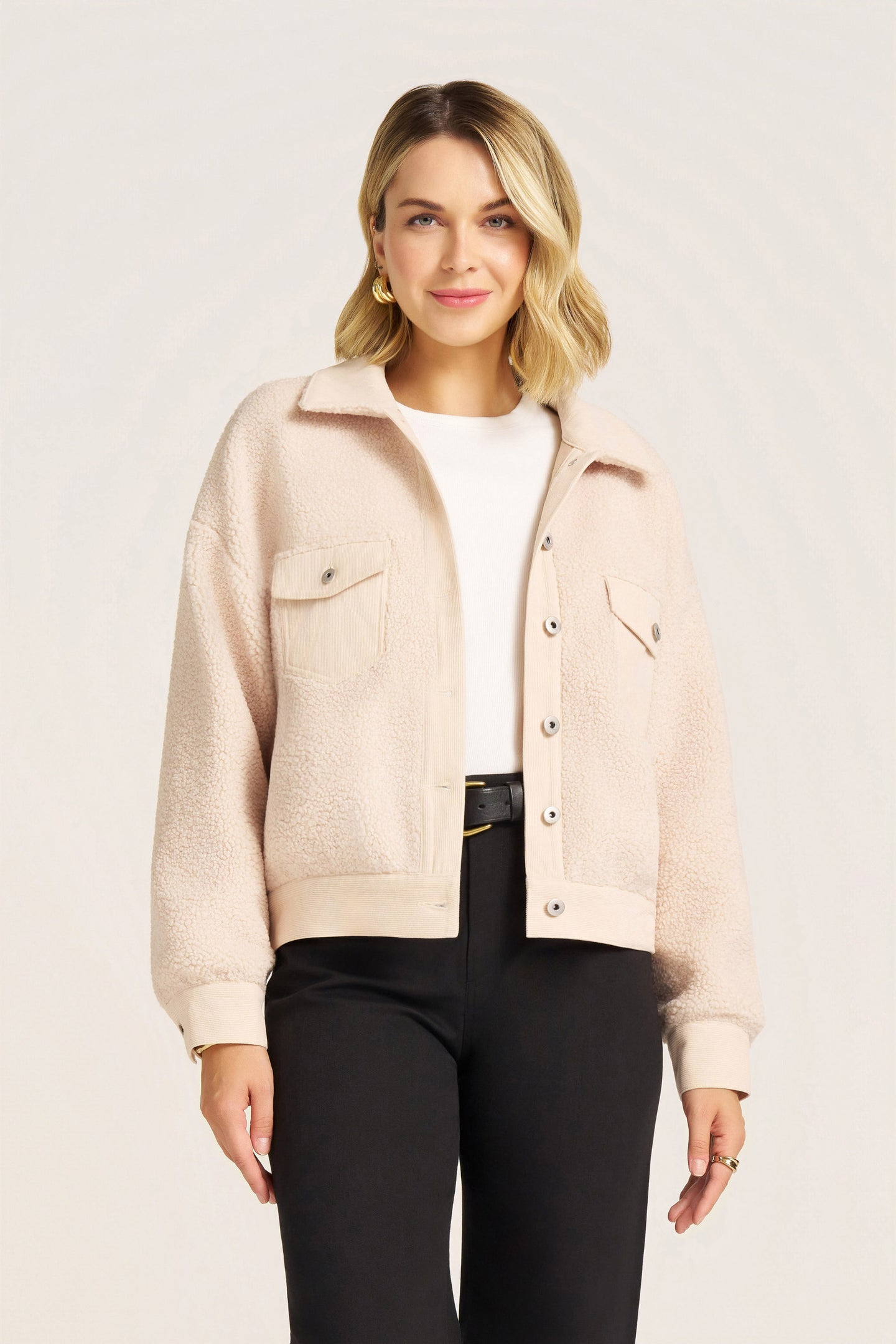 LEXI SHERPA JACKET - SHROOM