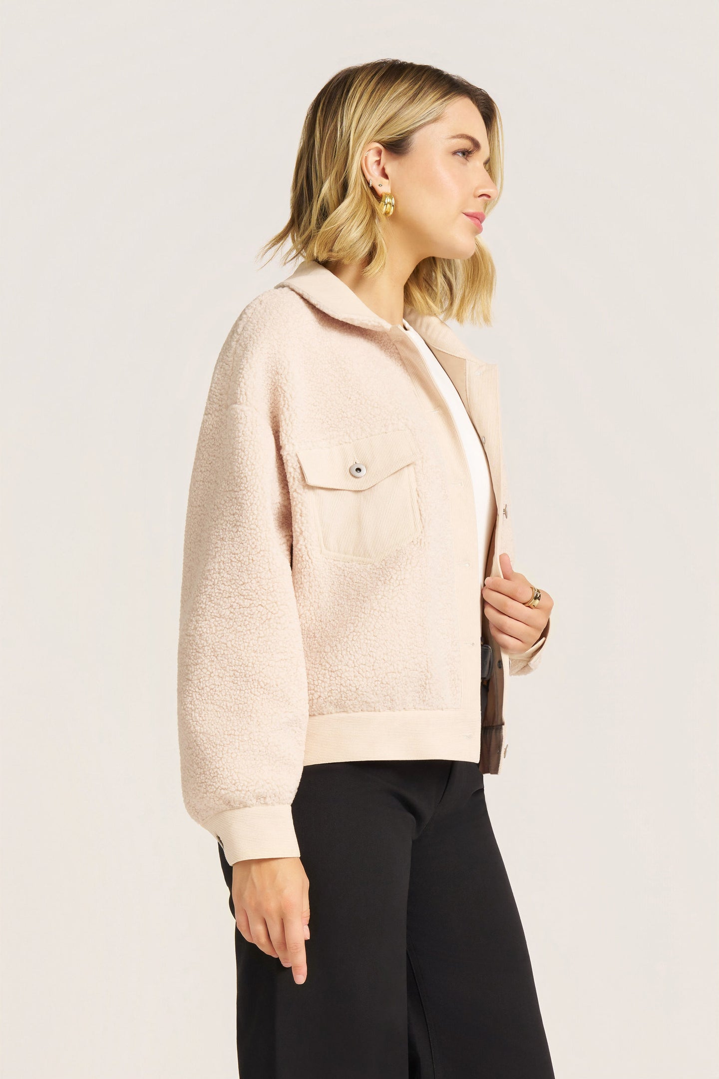 LEXI SHERPA JACKET - SHROOM