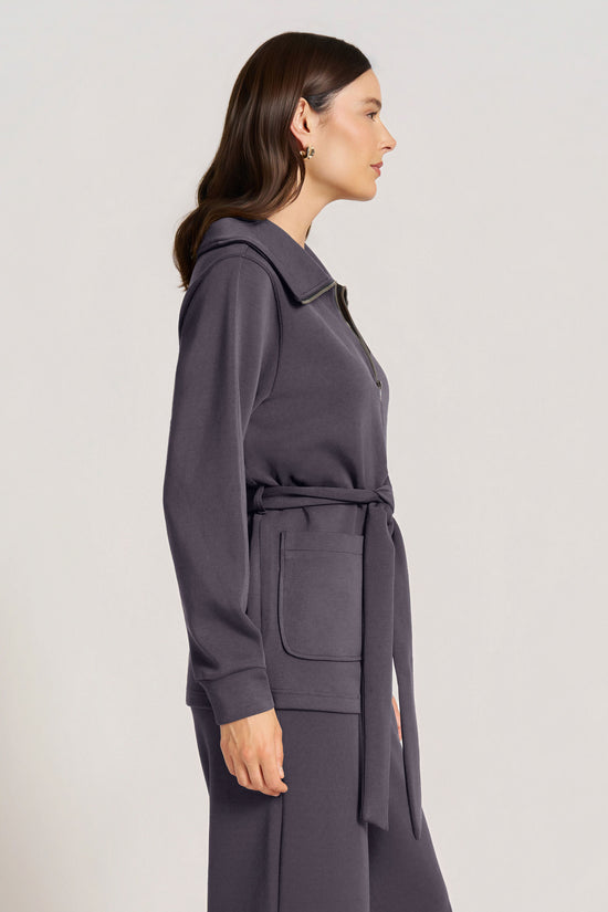 PENNY FEATHER FLEX COAT - GRAPHITE