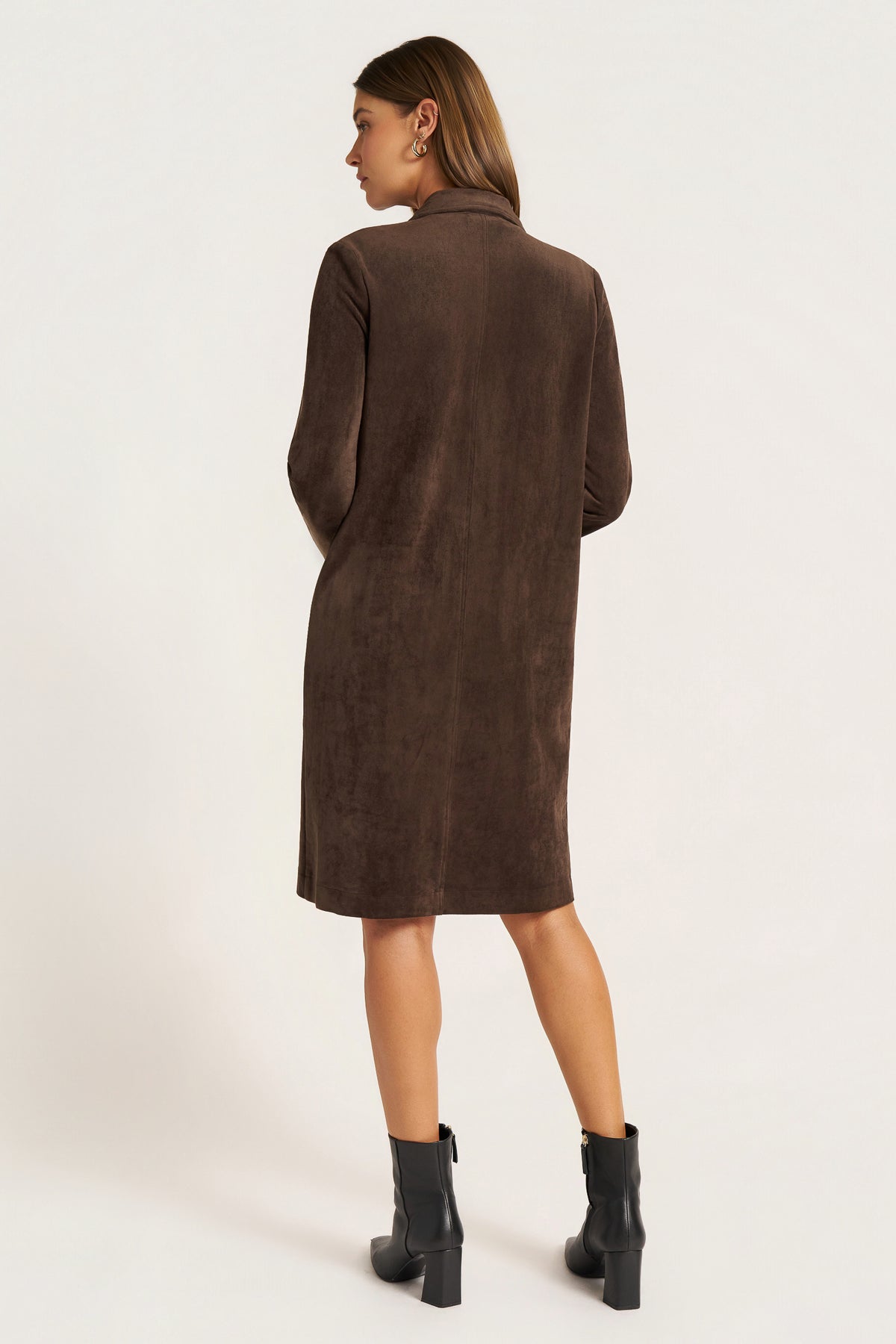 ELIO SUEDE LONG COAT - ESPRESSO