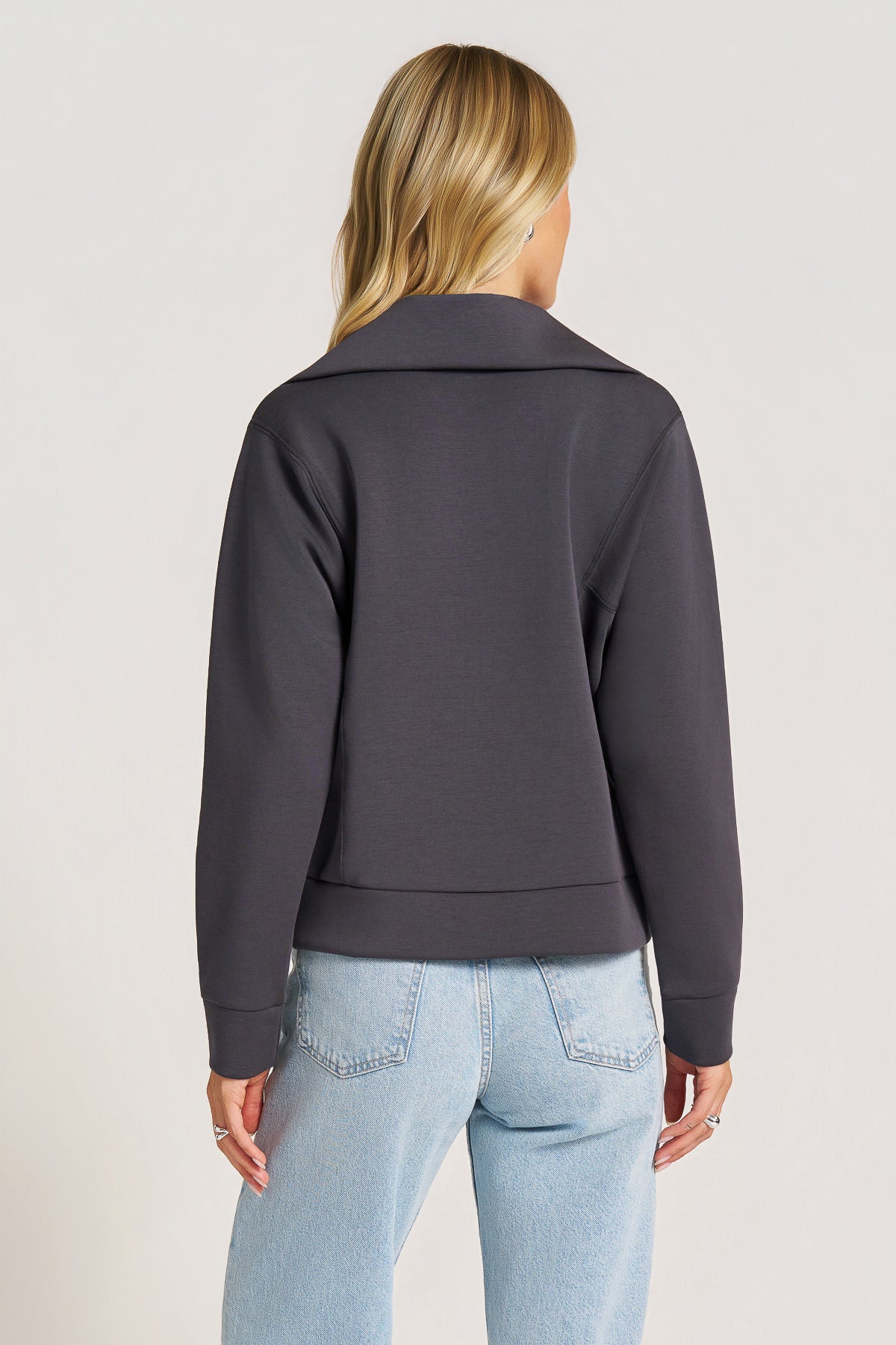 FARRAH FEATHER FLEX HALF ZIP - GRAPHITE