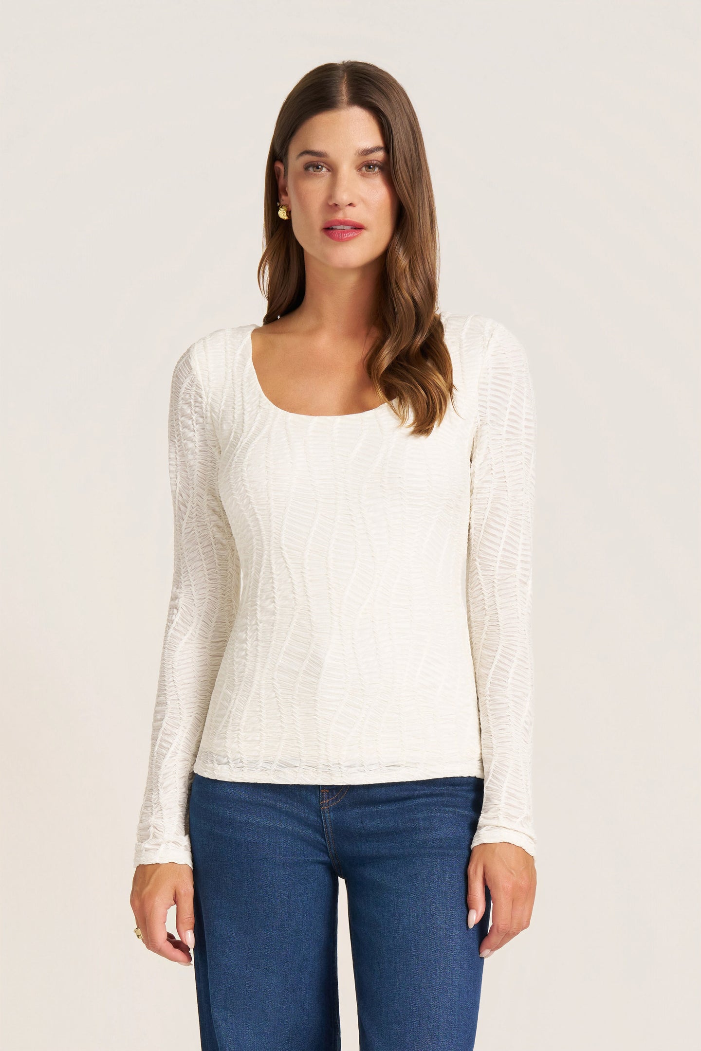 ROWAN SCOOP NECK TOP - IVORY