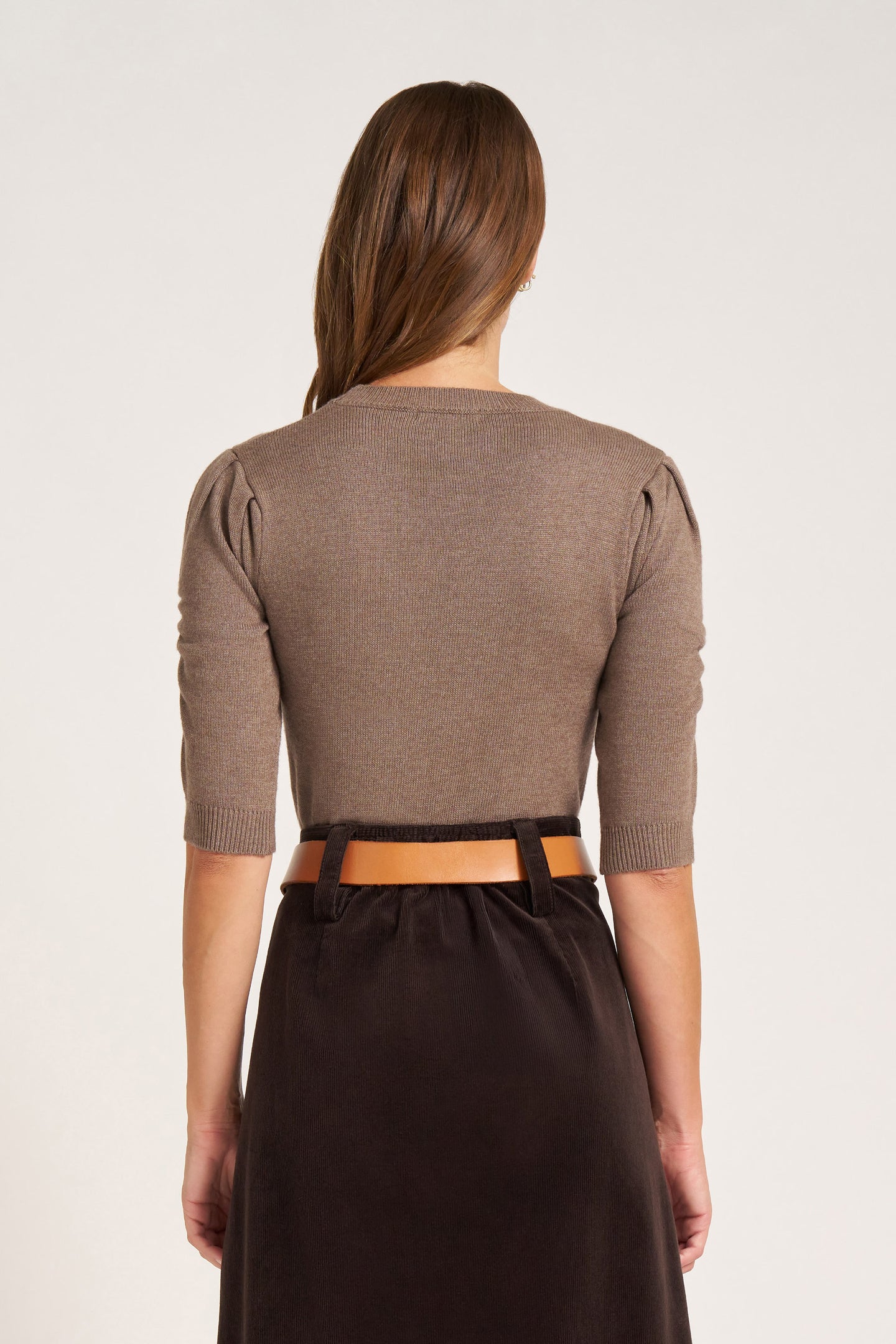 EVERLY SWEATER TOP - PEBBLE