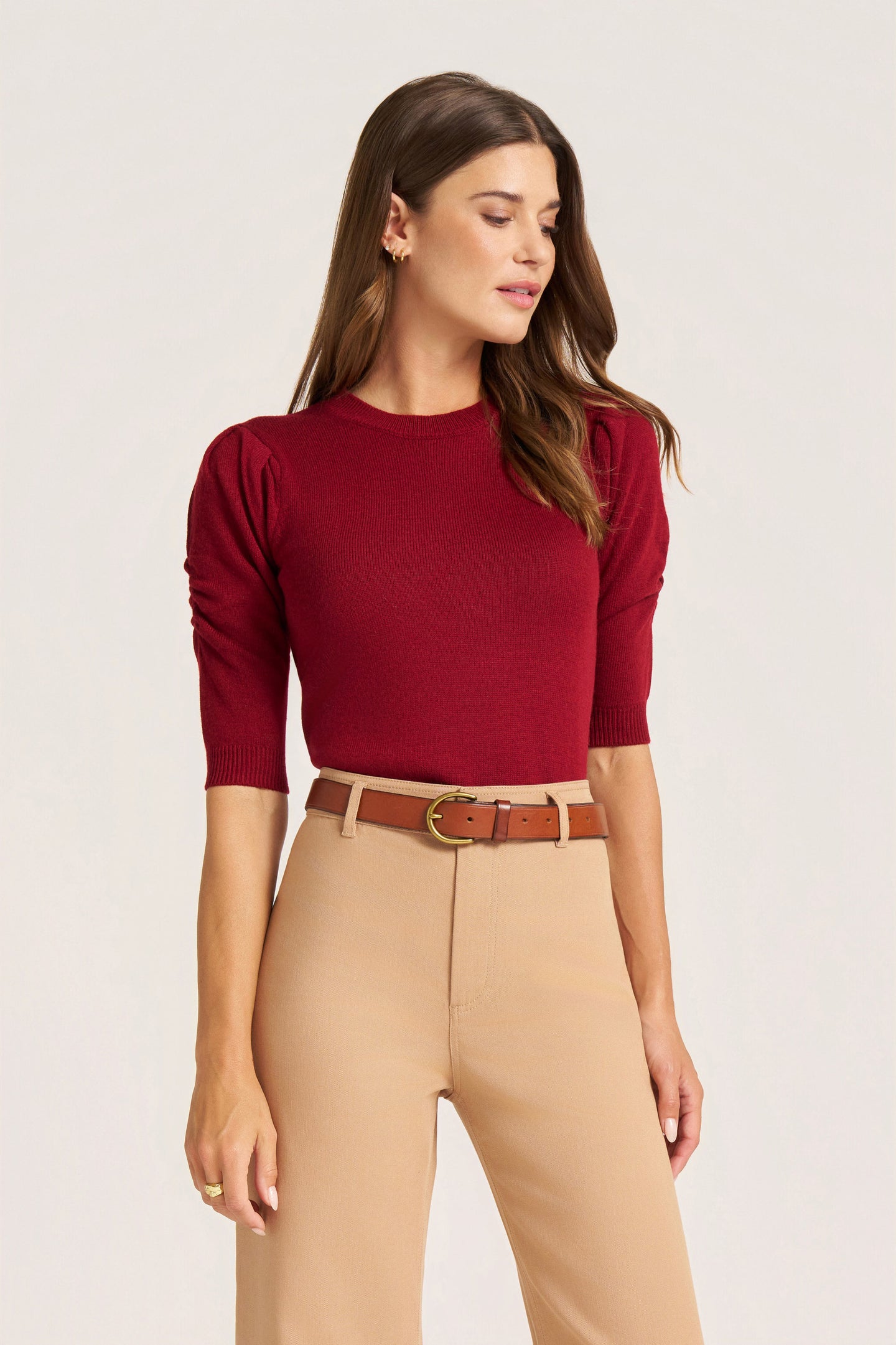 EVERLY SWEATER TOP - WINE