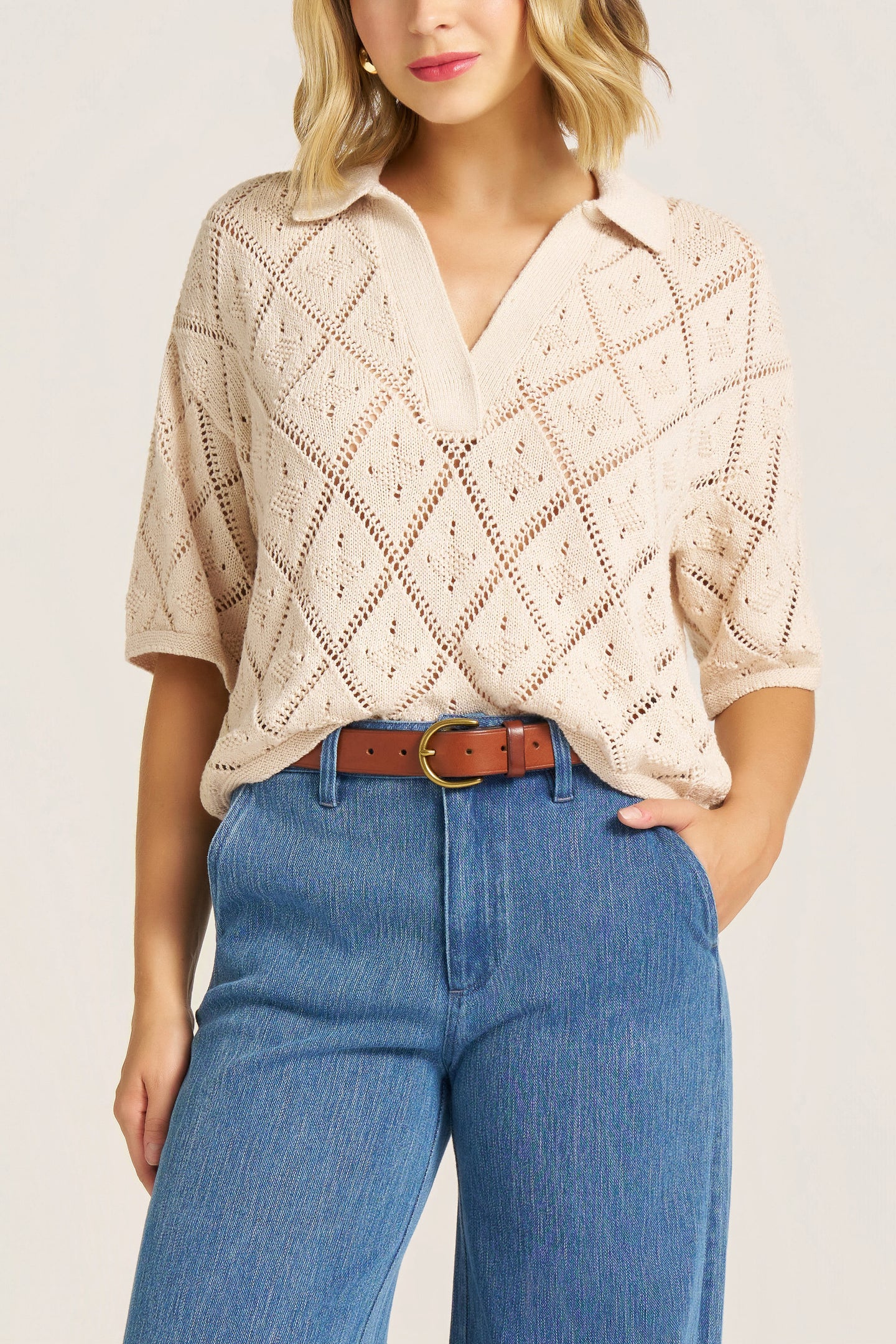 JASMINE CROCHET TOP - NATURAL