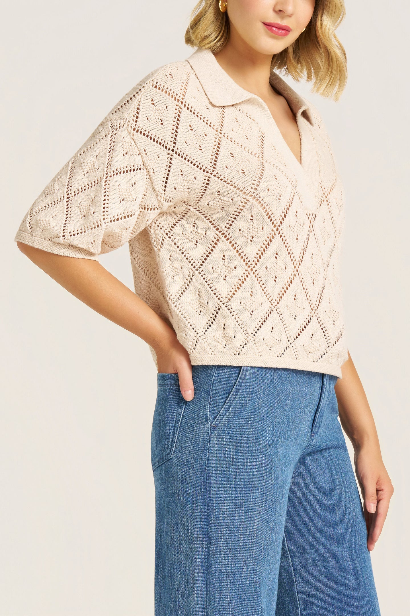 JASMINE CROCHET TOP - NATURAL