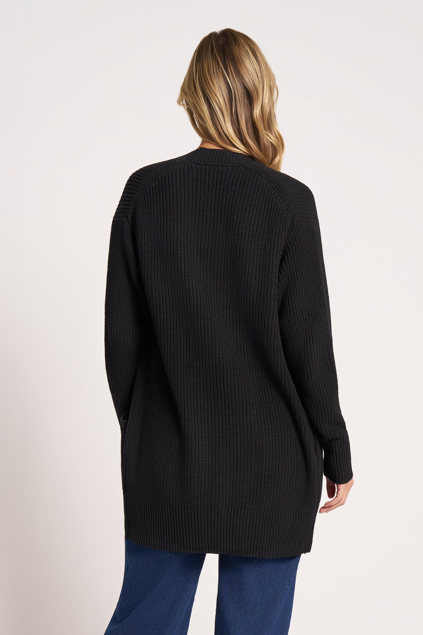 MARIN COTTON CARDIGAN - BLACK – mattym