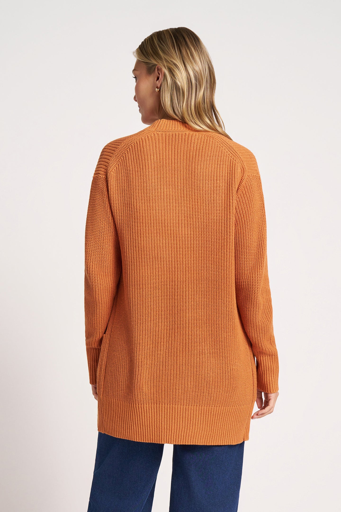 MARIN COTTON CARDIGAN - TANGERINE