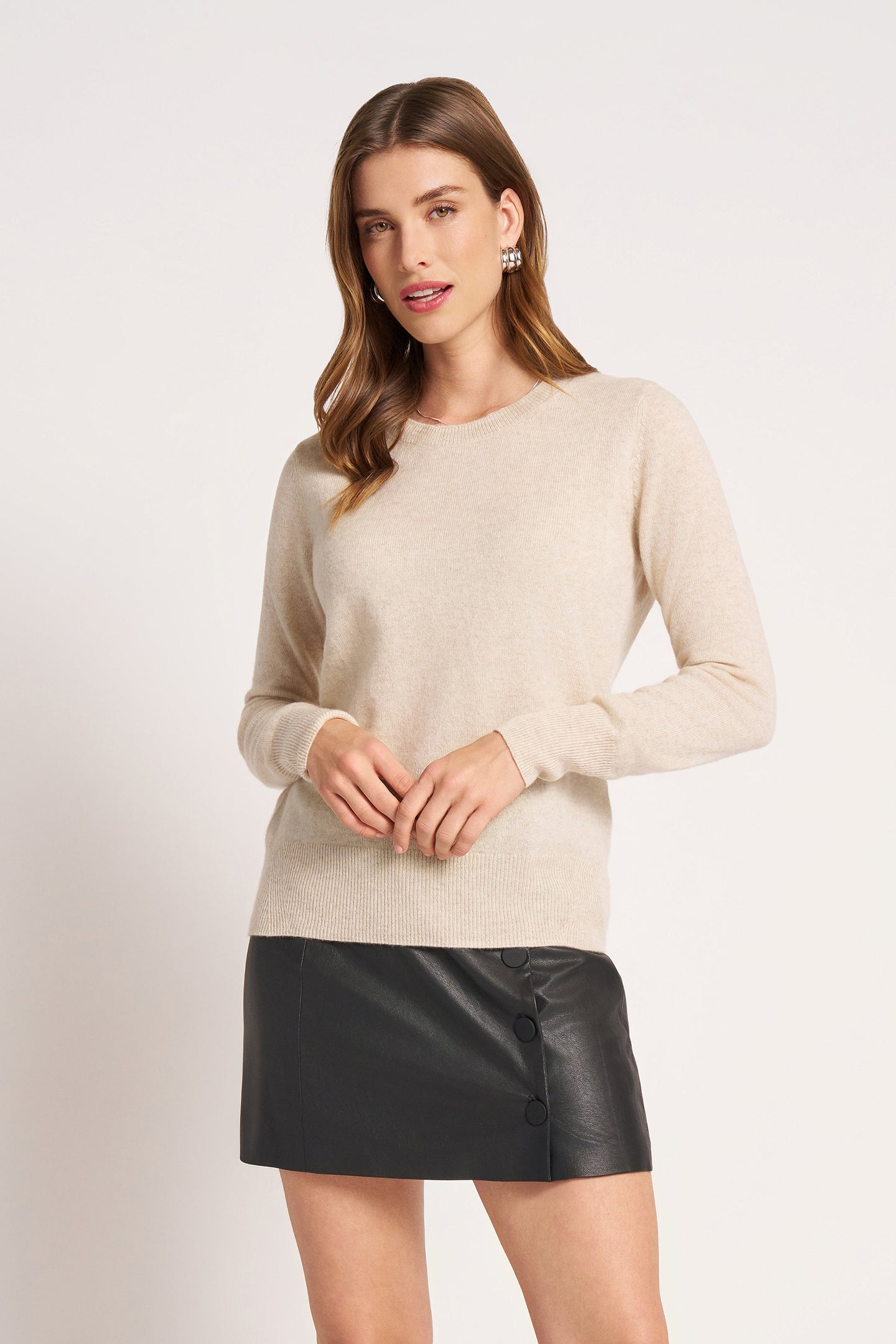 GRAMERCY CASHMERE CREW - H OATMEAL